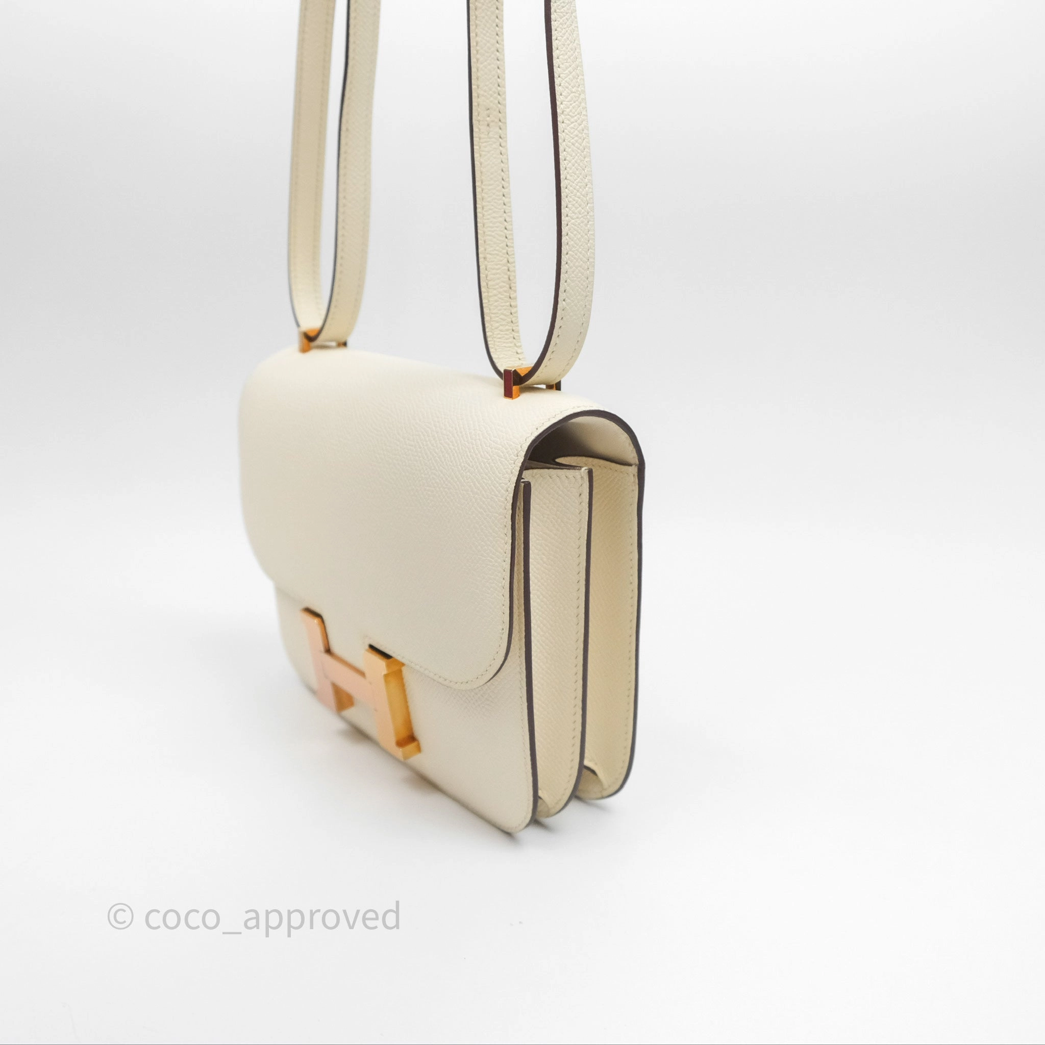 Herms Constance Mini 18cm Nata I2 Epsom Gold Hardware