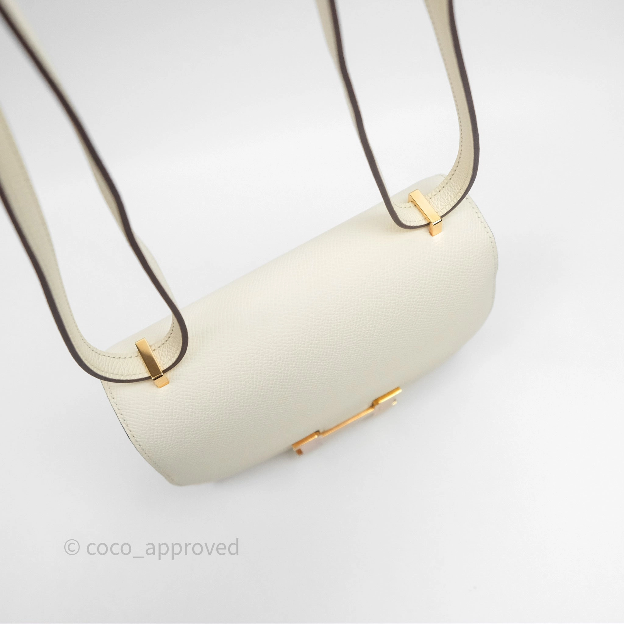 Herms Constance Mini 18cm Nata I2 Epsom Gold Hardware