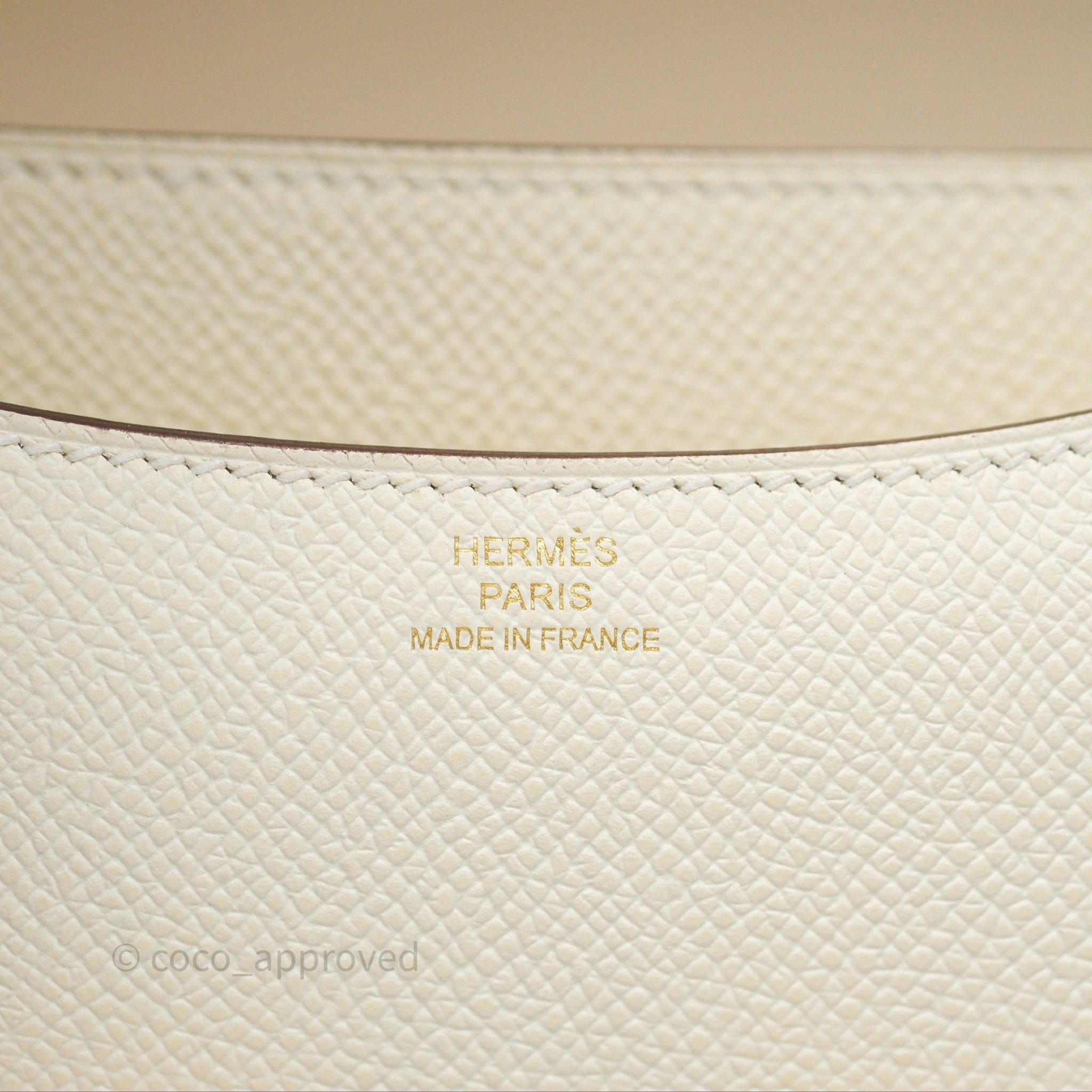 Herms Constance Mini 18cm Nata I2 Epsom Gold Hardware