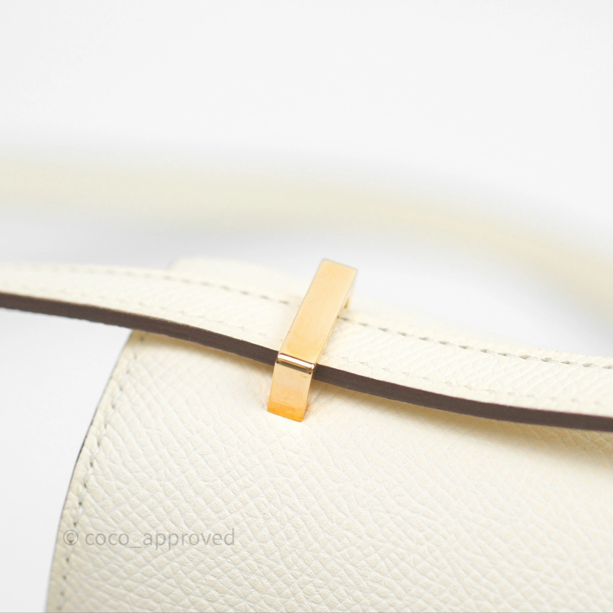 Herms Constance Mini 18cm Nata I2 Epsom Gold Hardware