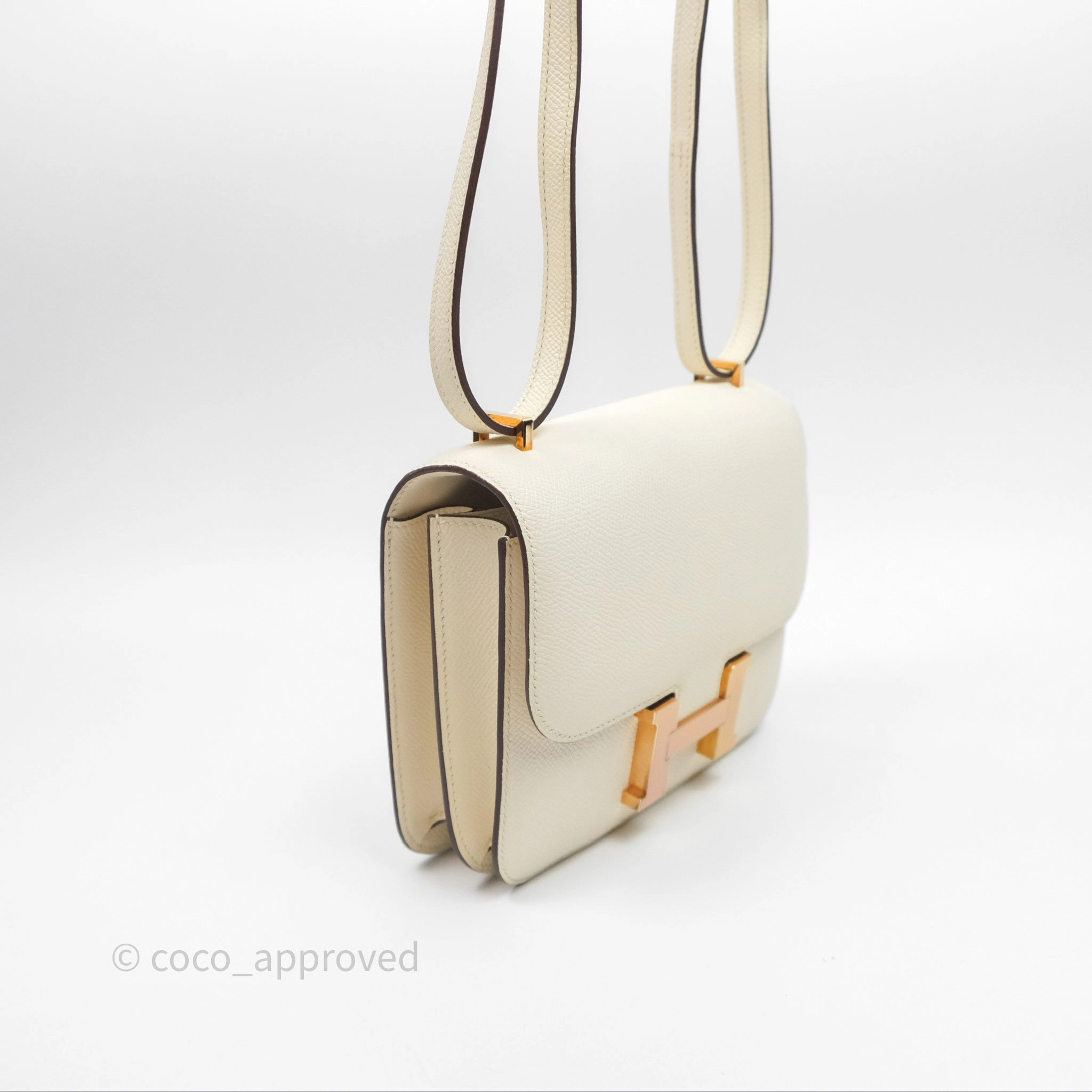 Herms Constance Mini 18cm Nata I2 Epsom Gold Hardware