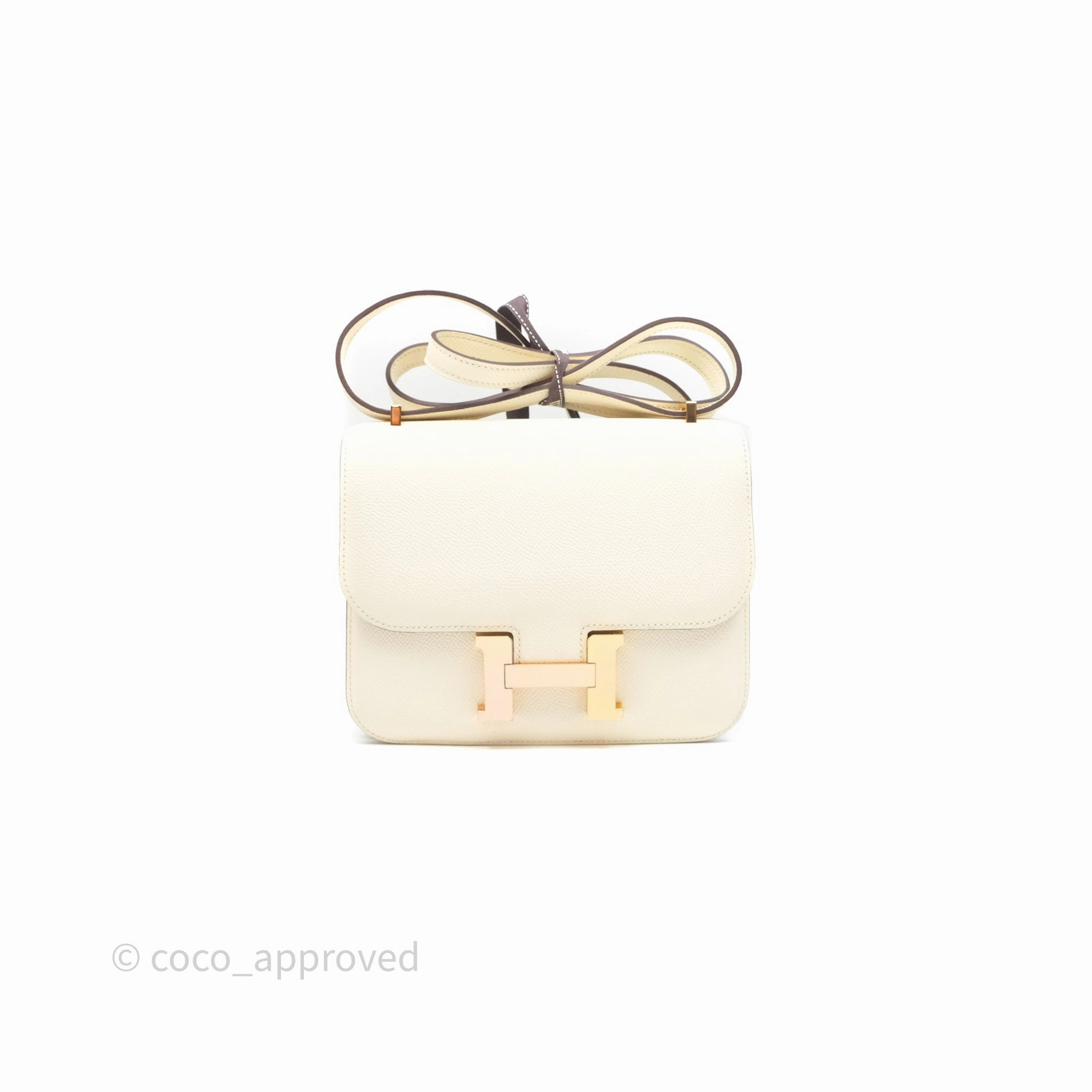 Herms Constance Mini 18cm Nata I2 Epsom Gold Hardware