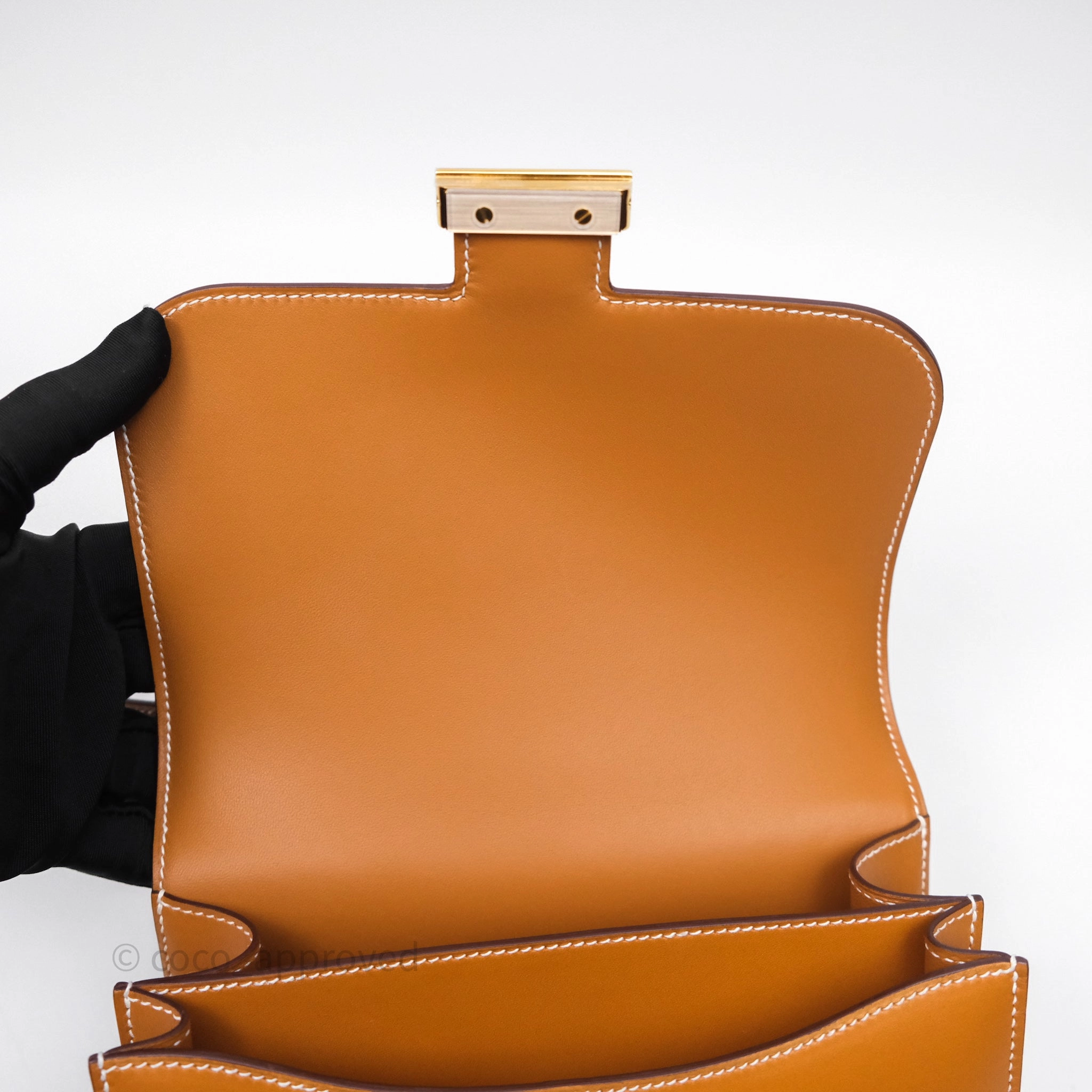 Herms Constance Mini 18cm Naturel-Sabl 21 Butler Gold Hardware