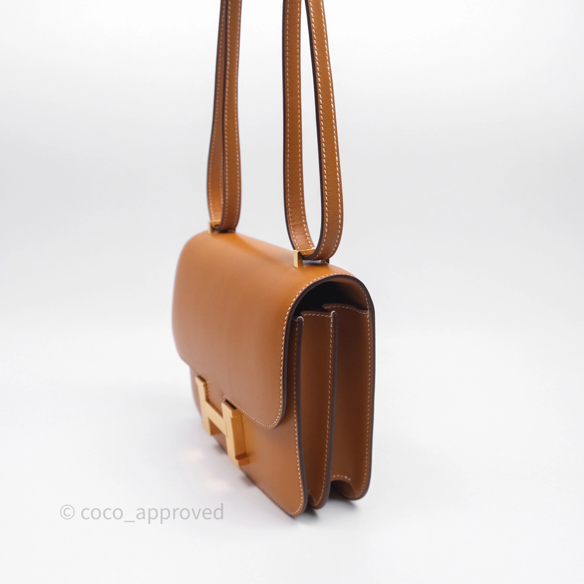 Herms Constance Mini 18cm Naturel-Sabl 21 Butler Gold Hardware