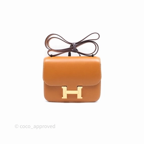 Herms Constance Mini 18cm Naturel-Sabl 21 Butler Gold Hardware