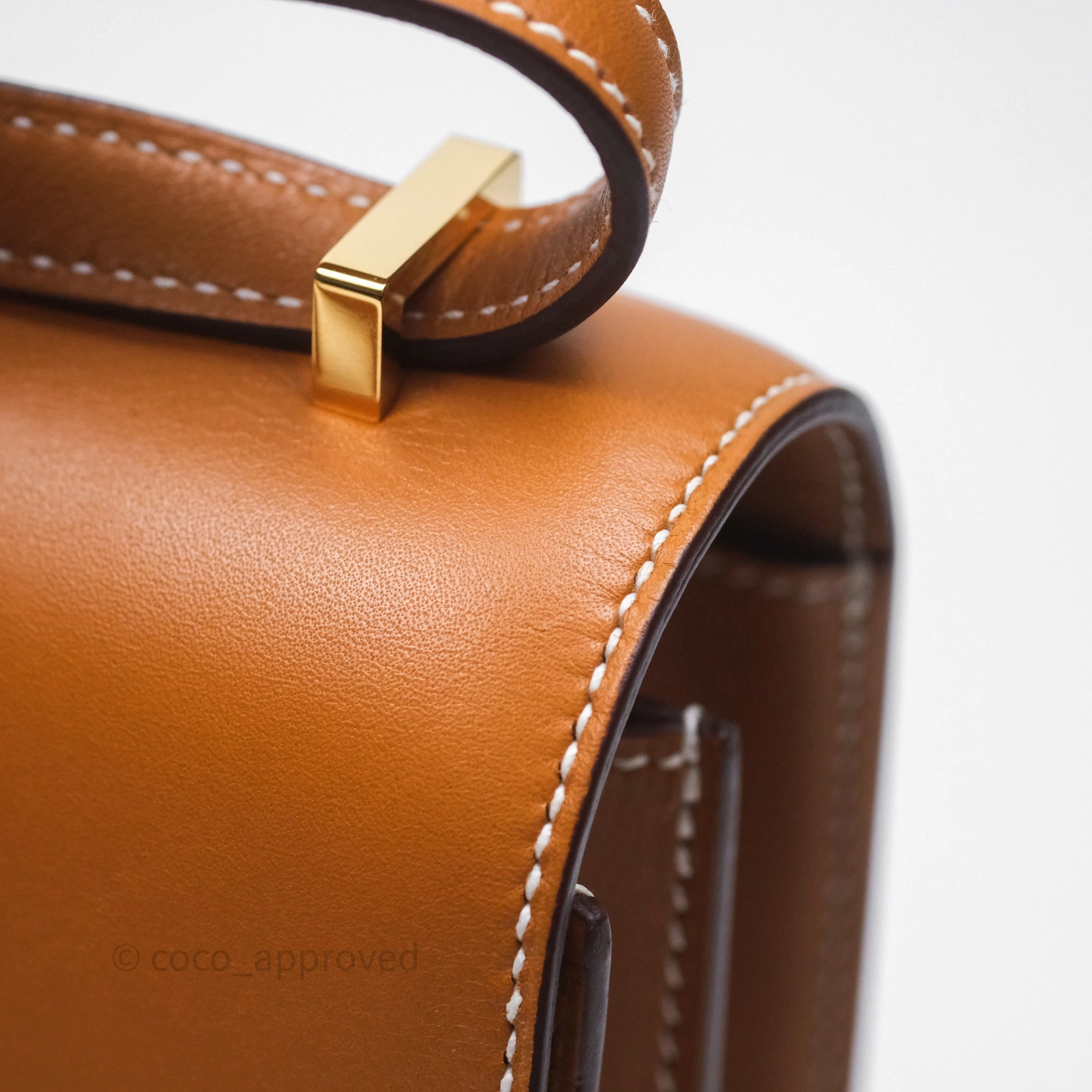 Herms Constance Mini 18cm Naturel-Sabl 21 Butler Gold Hardware