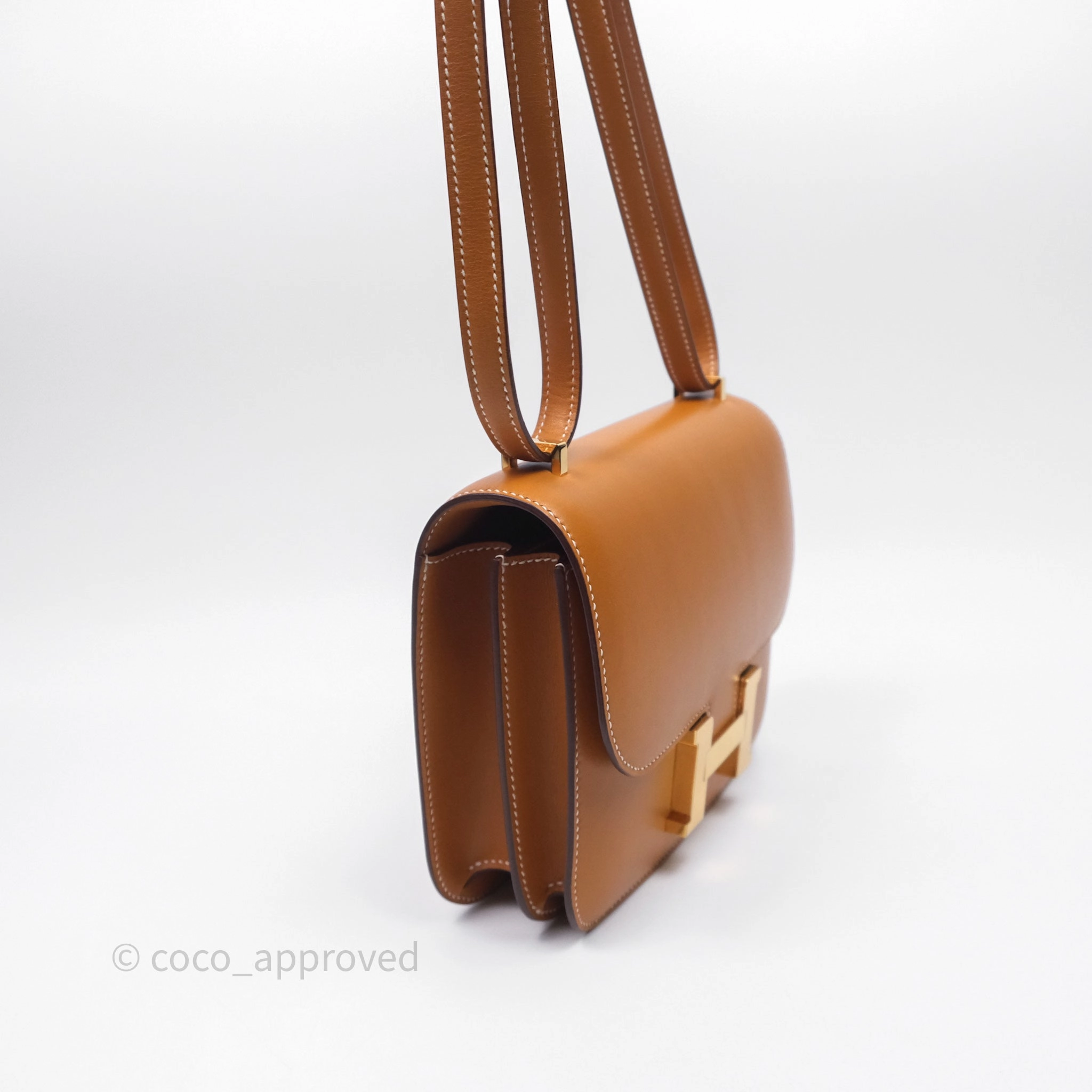 Herms Constance Mini 18cm Naturel-Sabl 21 Butler Gold Hardware