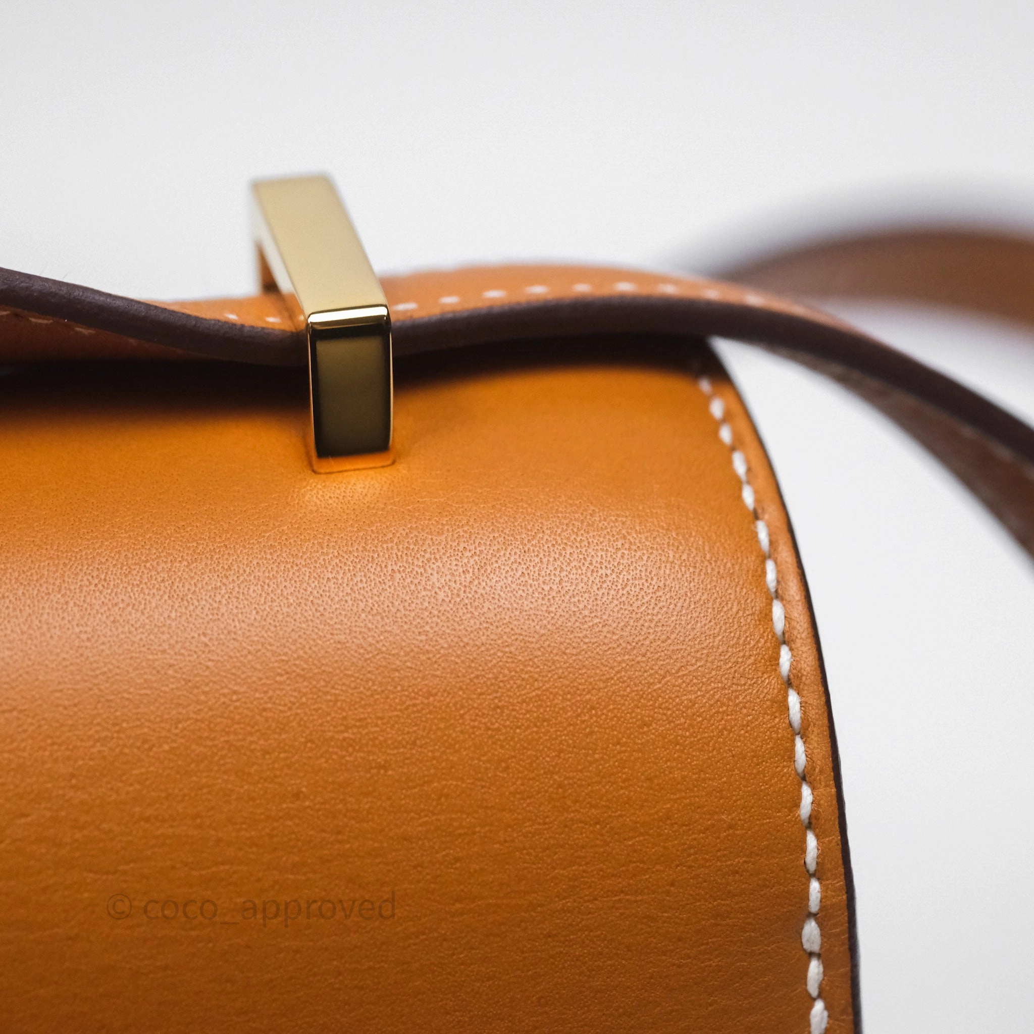 Herms Constance Mini 18cm Naturel-Sabl 21 Butler Gold Hardware