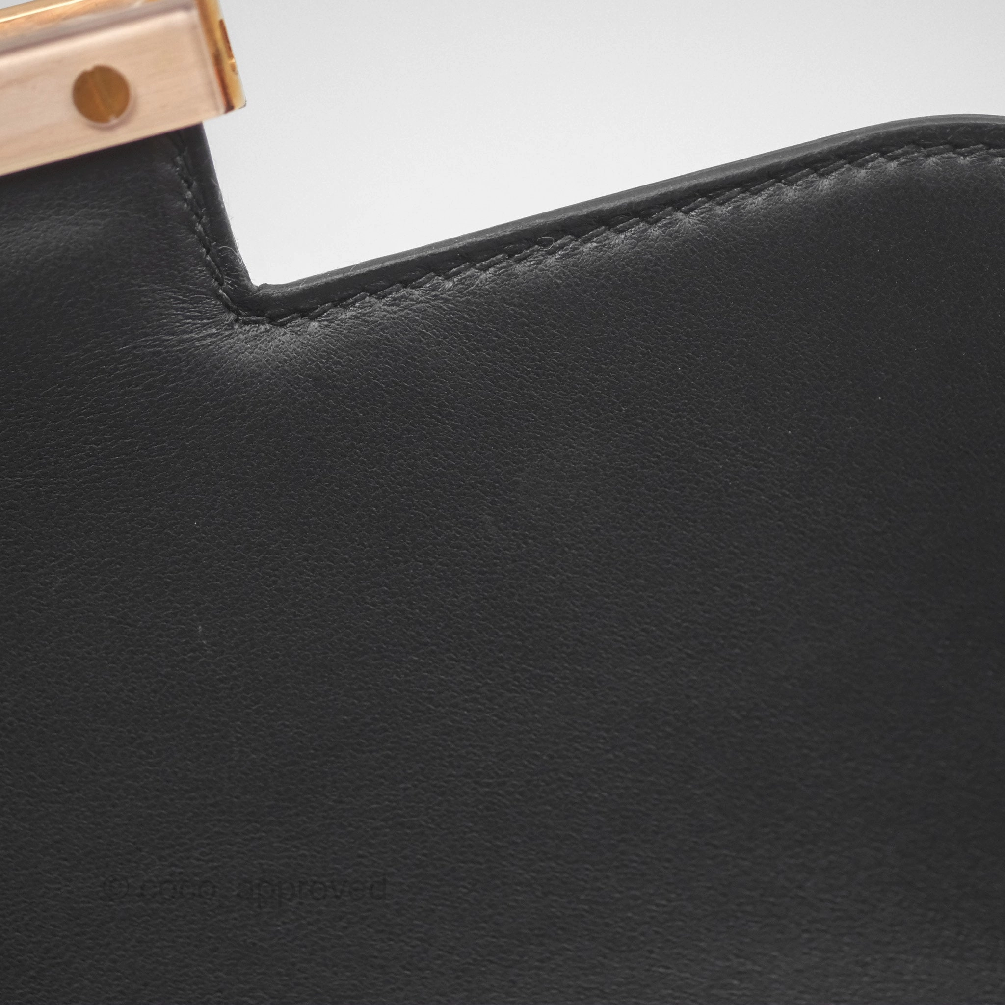Herms Constance Mini 18cm Noir 89 Ostrich Rose Gold Hardware