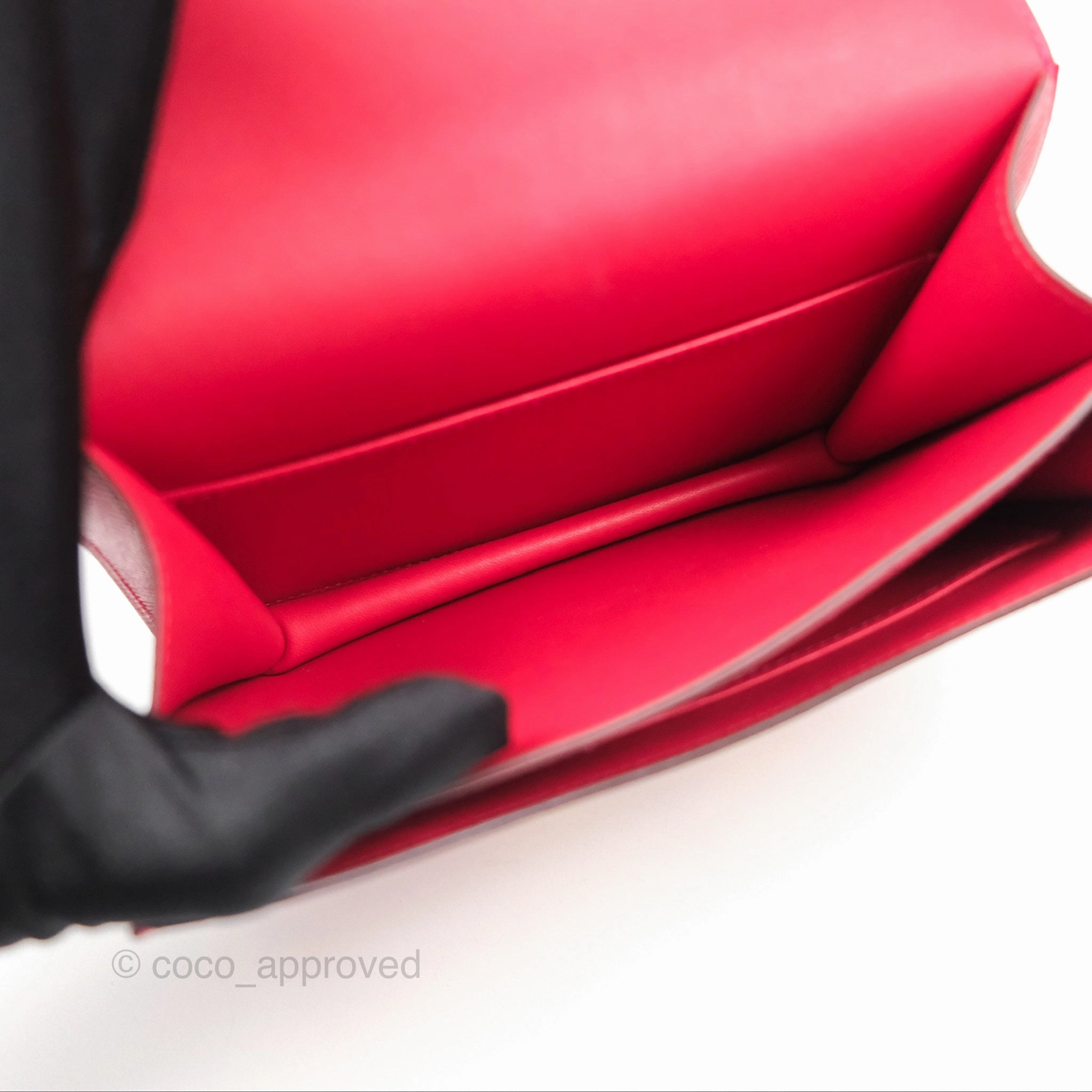 Herms Constance Mini 18cm Red Epsom Gold Hardware