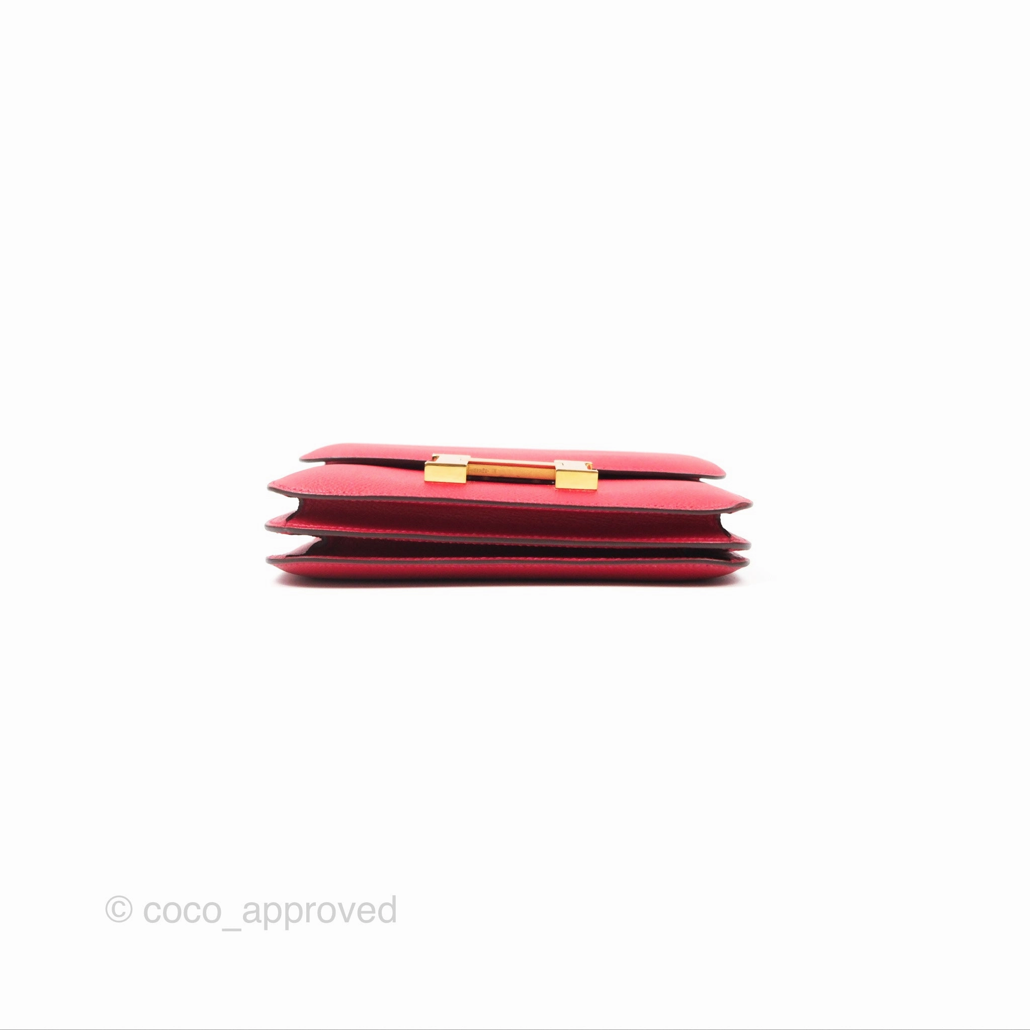 Herms Constance Mini 18cm Red Epsom Gold Hardware