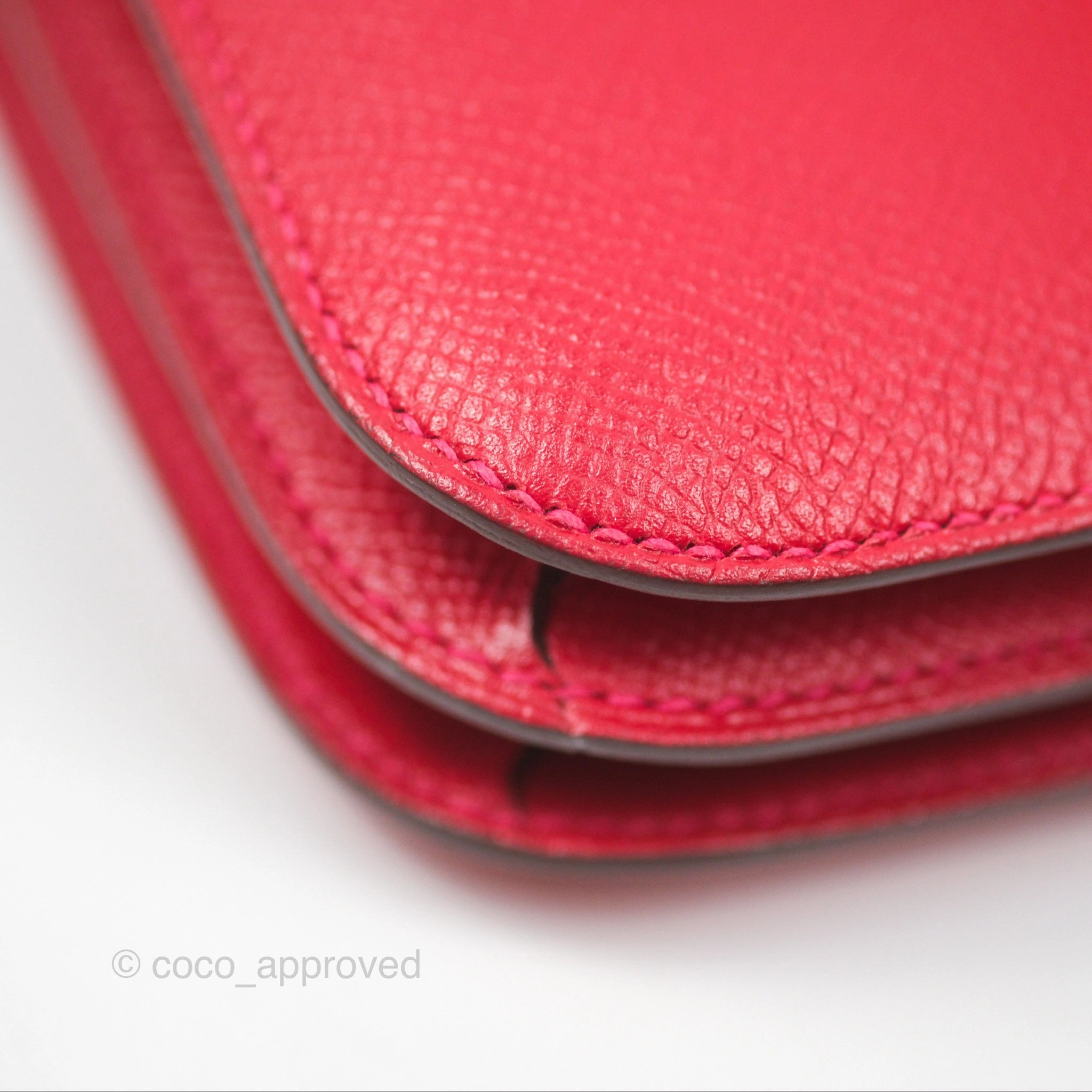 Herms Constance Mini 18cm Red Epsom Gold Hardware