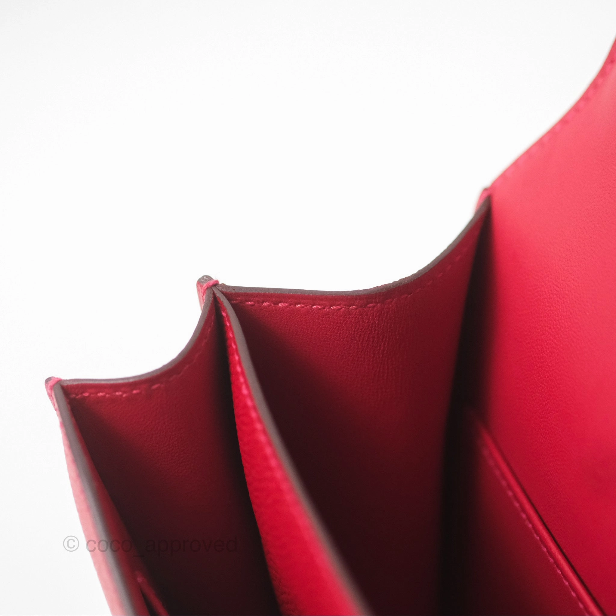 Herms Constance Mini 18cm Red Epsom Gold Hardware