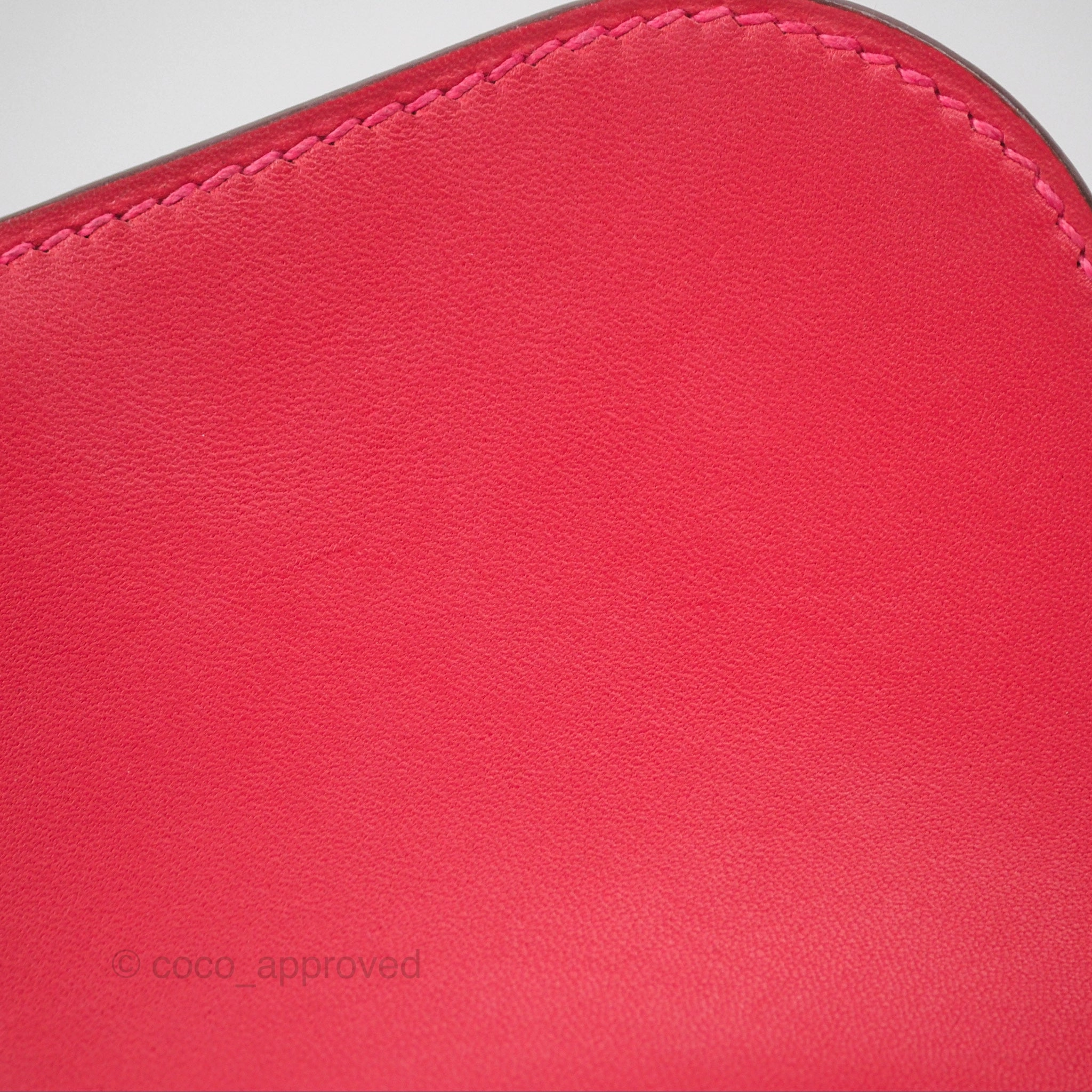 Herms Constance Mini 18cm Red Epsom Gold Hardware