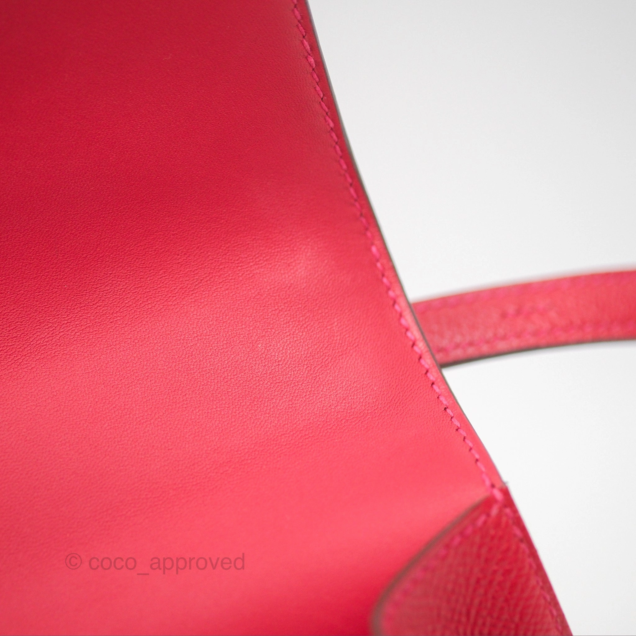 Herms Constance Mini 18cm Red Epsom Gold Hardware