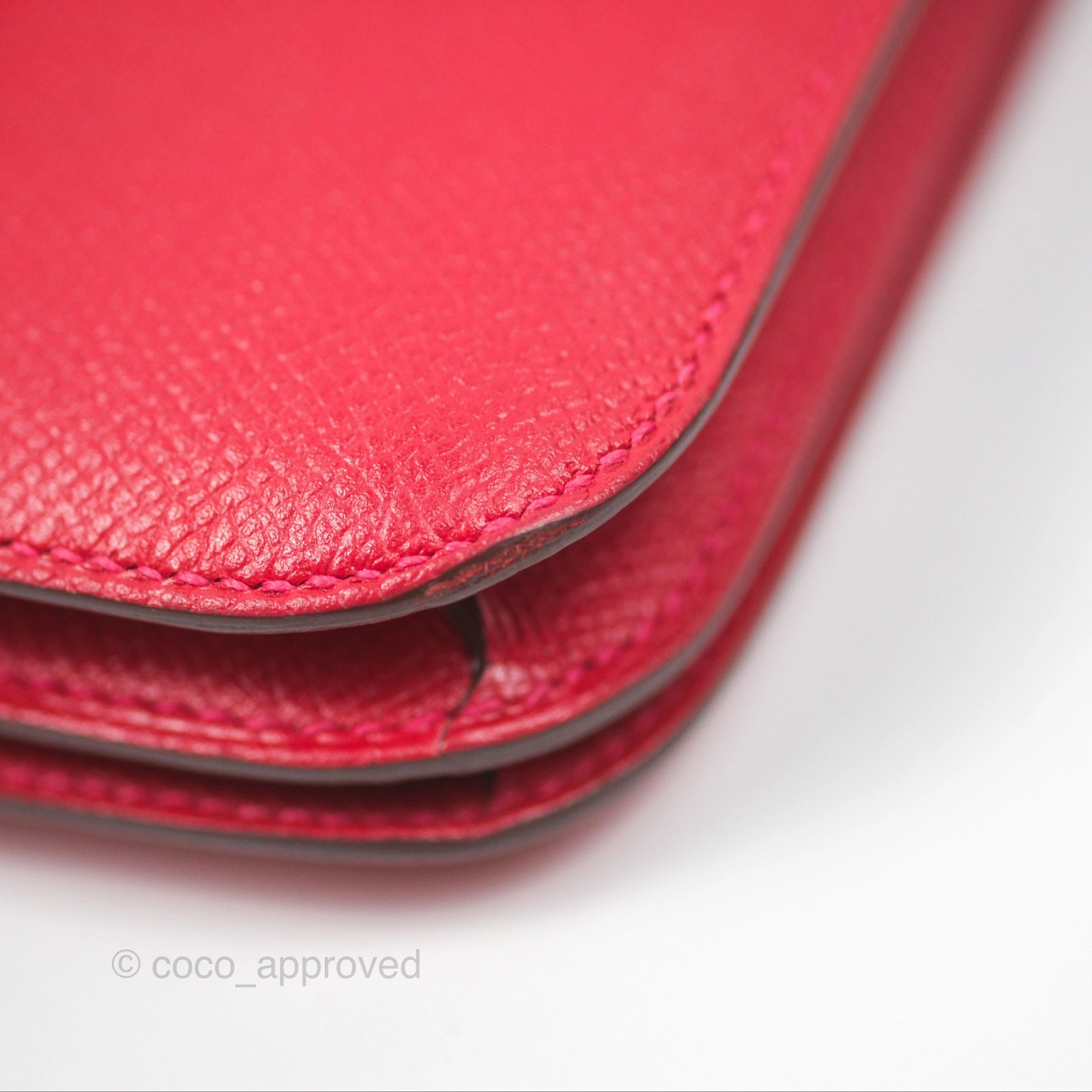 Herms Constance Mini 18cm Red Epsom Gold Hardware