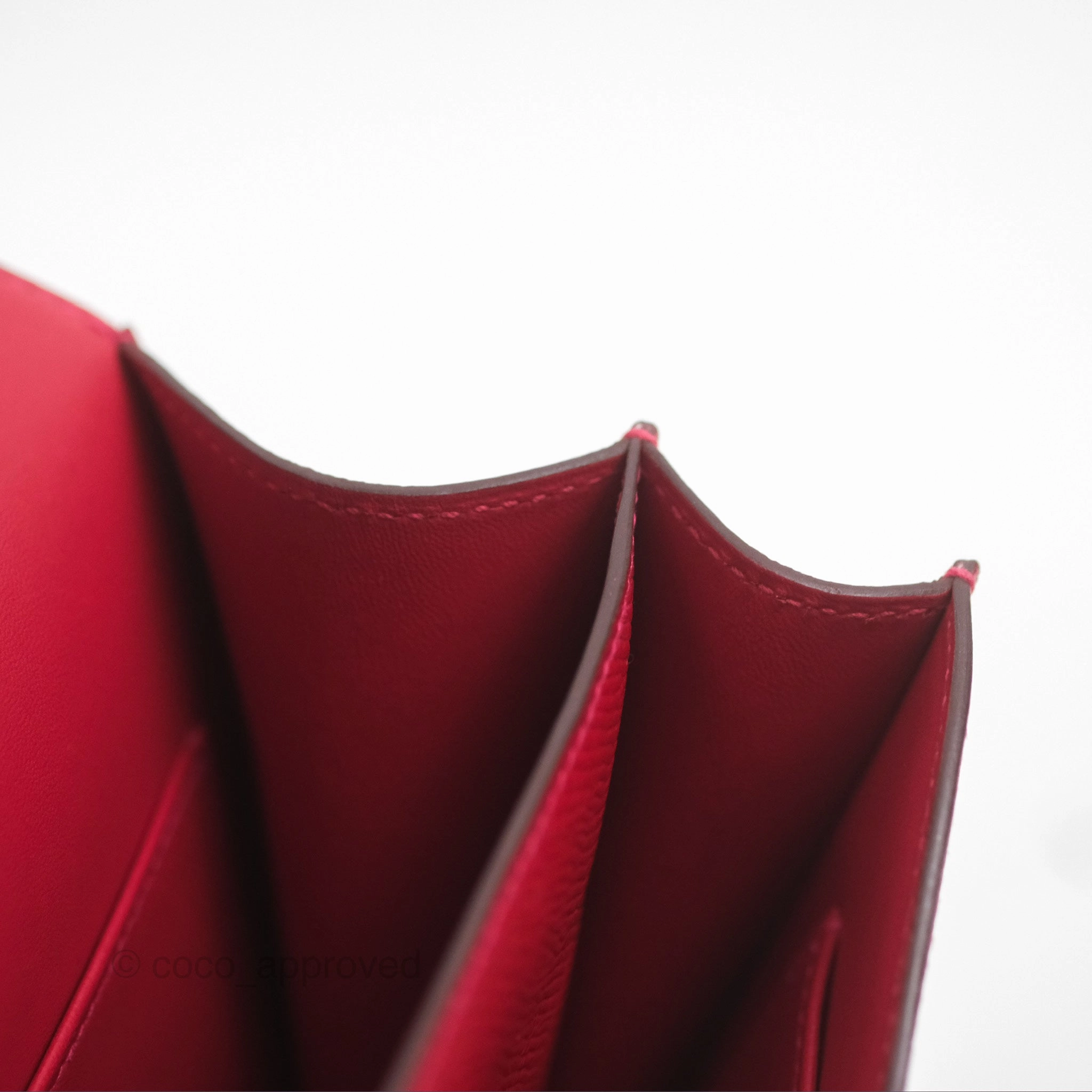 Herms Constance Mini 18cm Red Epsom Gold Hardware