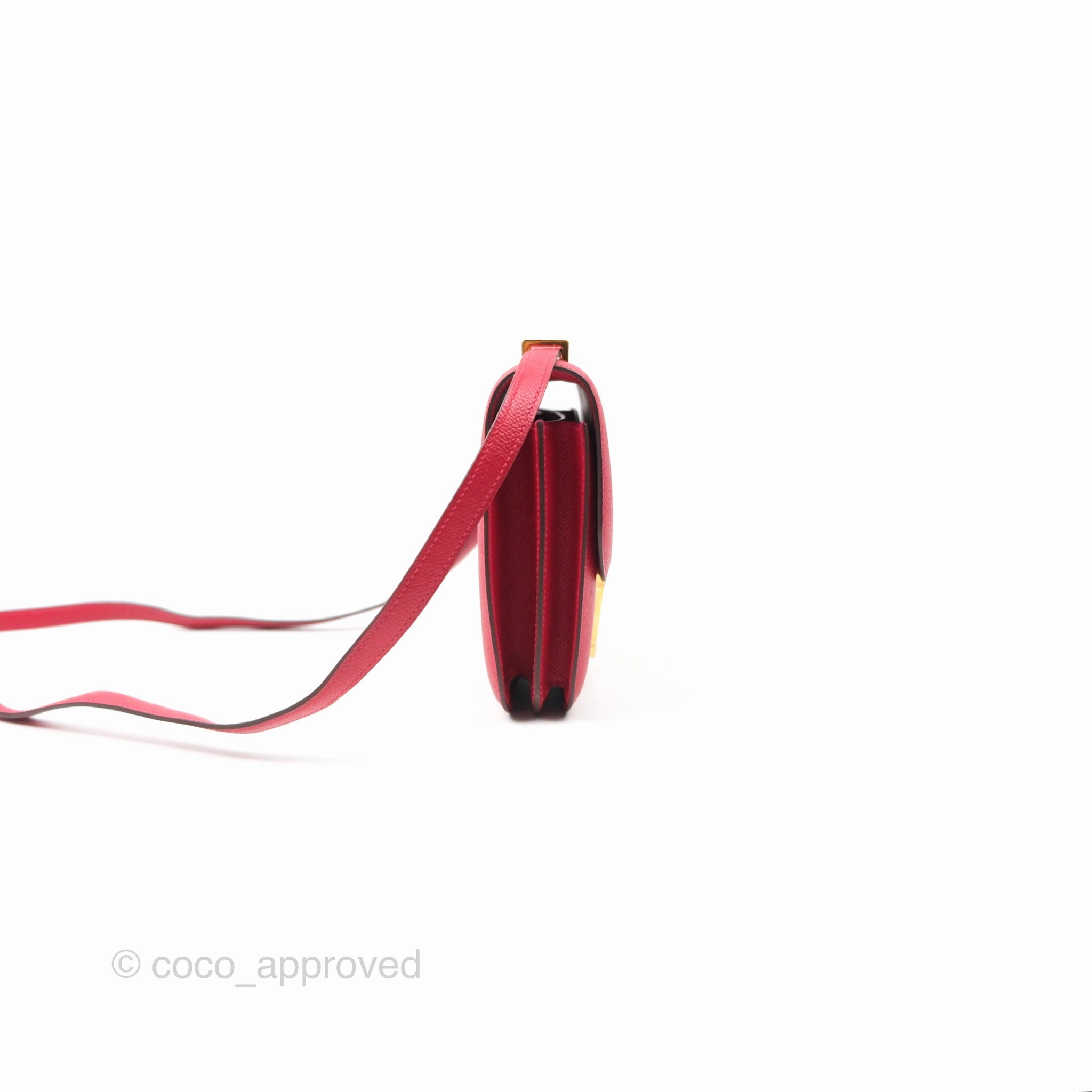 Herms Constance Mini 18cm Red Epsom Gold Hardware