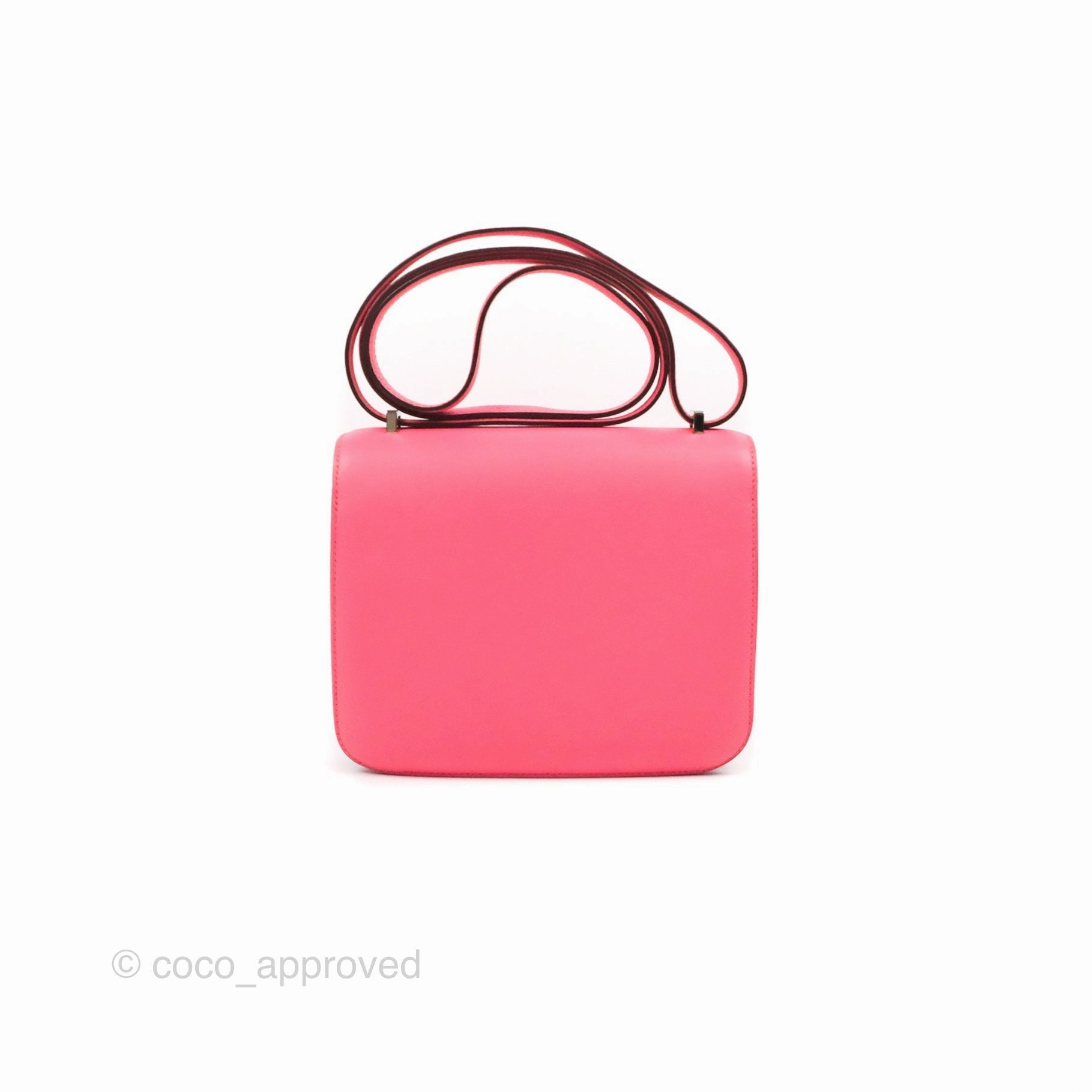 Herms Constance Mini 18cm Rose Azalee Swift Palladium Hardware