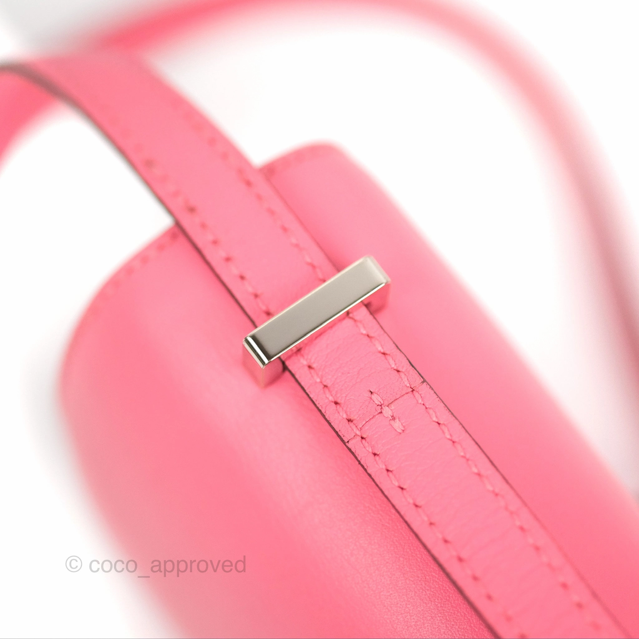 Herms Constance Mini 18cm Rose Azalee Swift Palladium Hardware