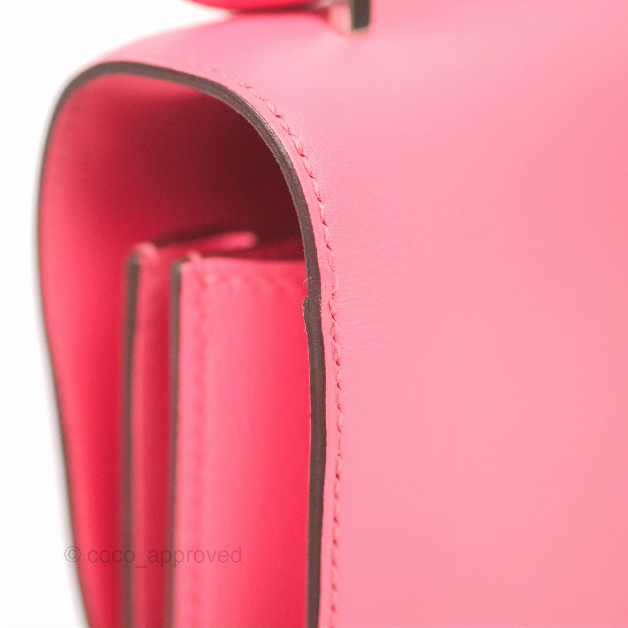 Herms Constance Mini 18cm Rose Azalee Swift Palladium Hardware