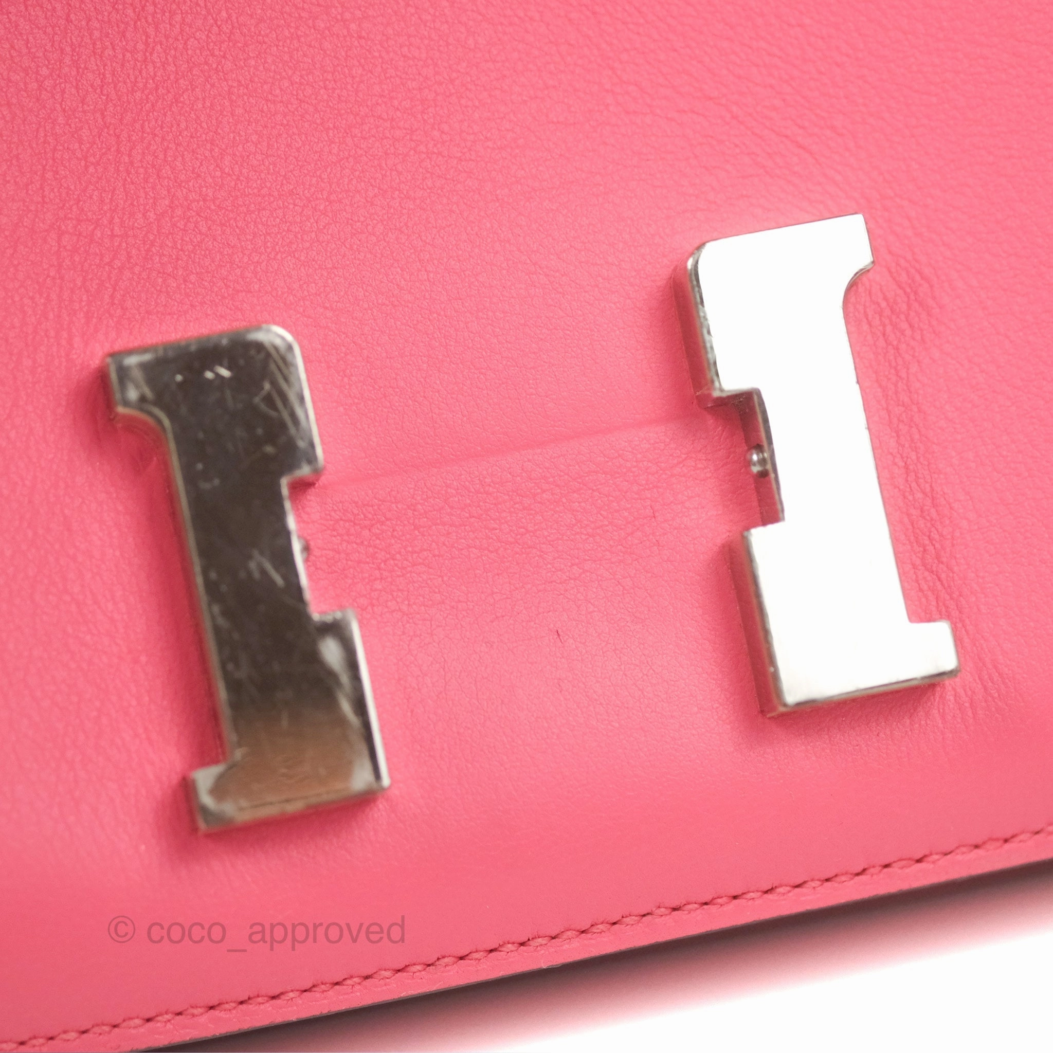 Herms Constance Mini 18cm Rose Azalee Swift Palladium Hardware