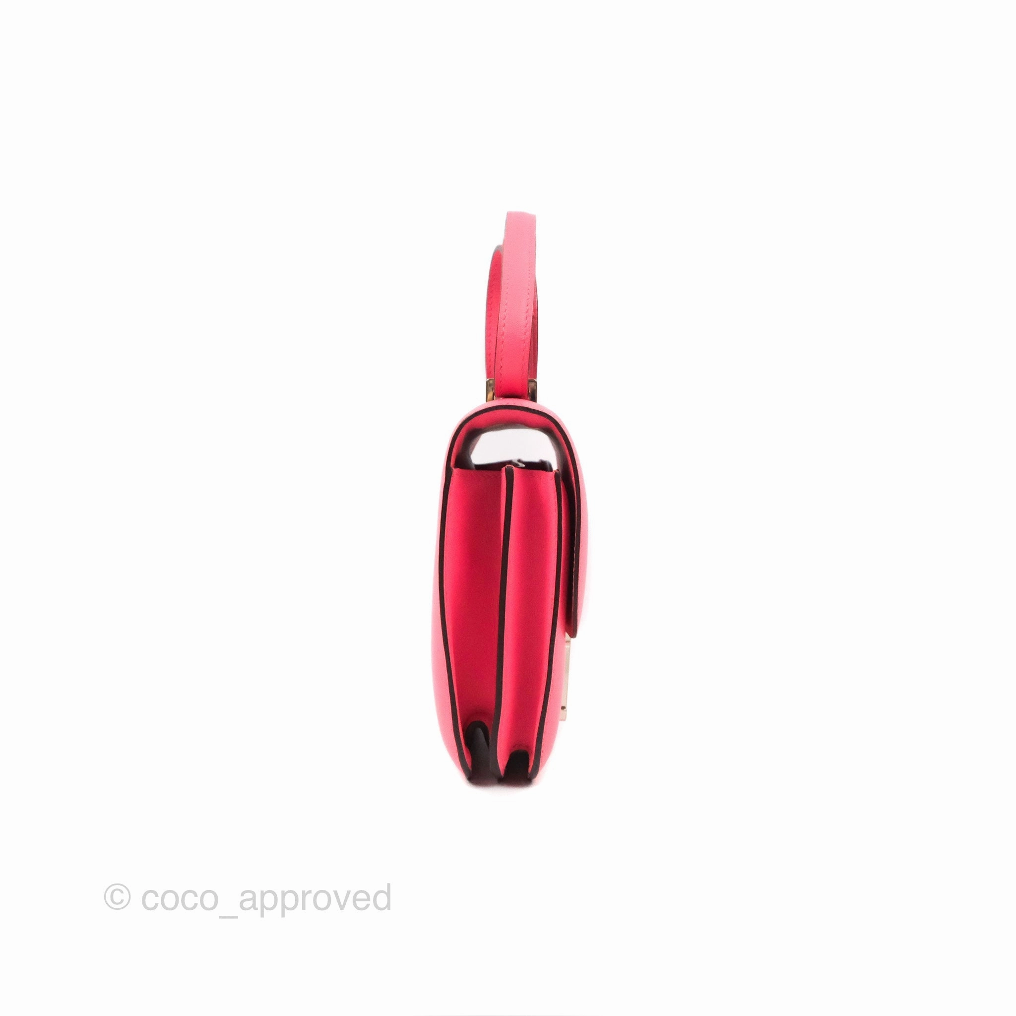 Herms Constance Mini 18cm Rose Azalee Swift Palladium Hardware