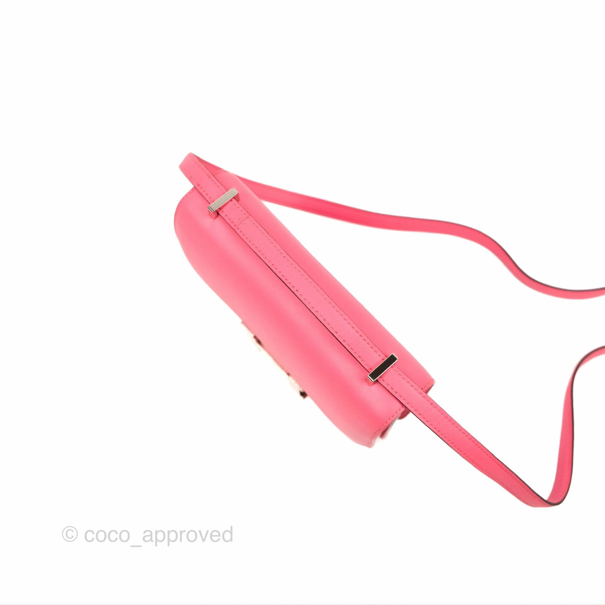 Herms Constance Mini 18cm Rose Azalee Swift Palladium Hardware