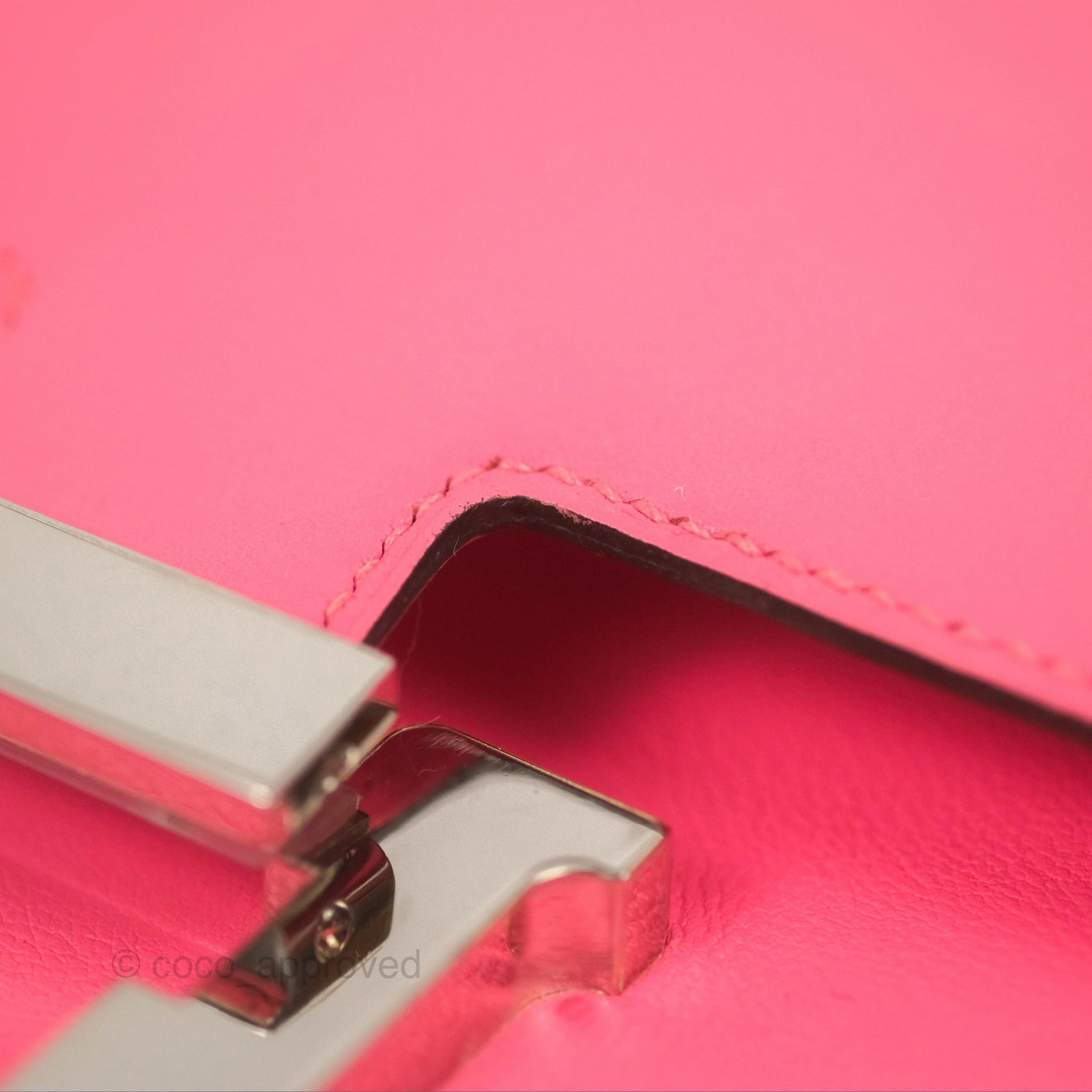 Herms Constance Mini 18cm Rose Azalee Swift Palladium Hardware
