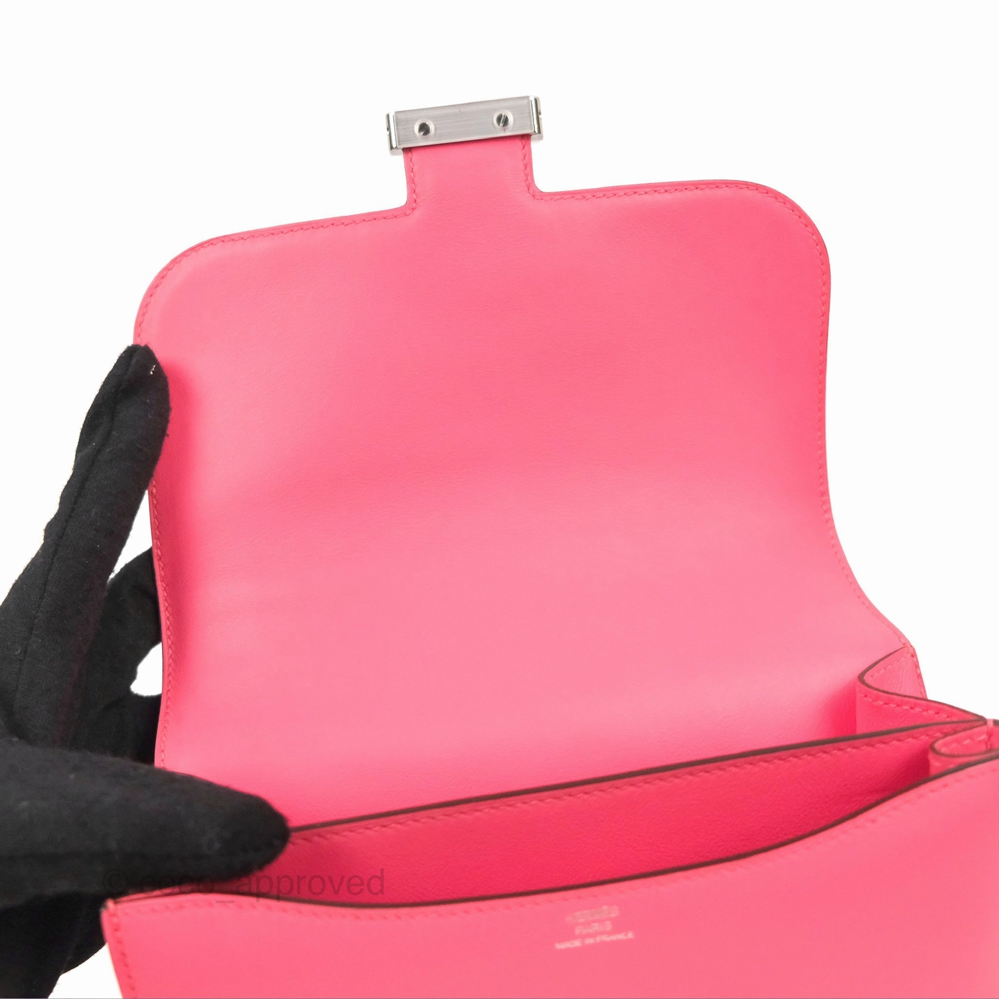 Herms Constance Mini 18cm Rose Azalee Swift Palladium Hardware
