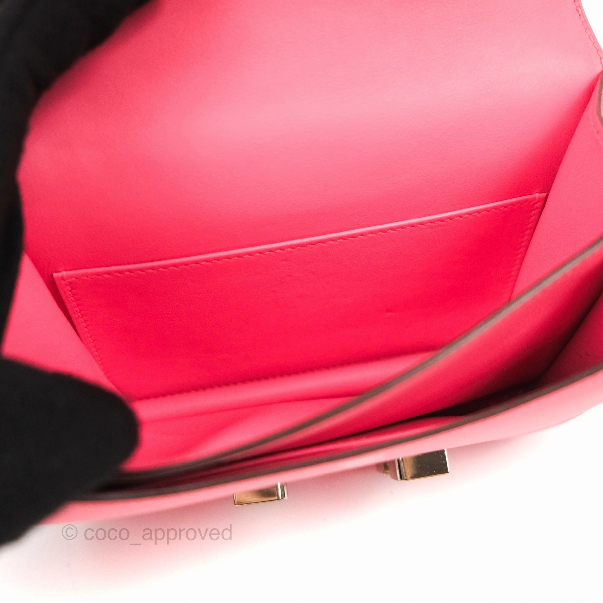 Herms Constance Mini 18cm Rose Azalee Swift Palladium Hardware