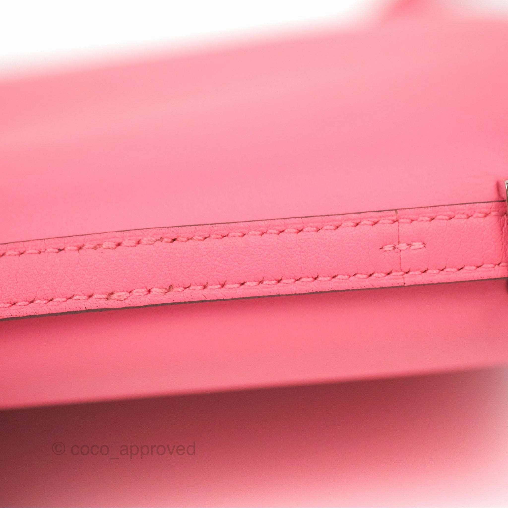 Herms Constance Mini 18cm Rose Azalee Swift Palladium Hardware
