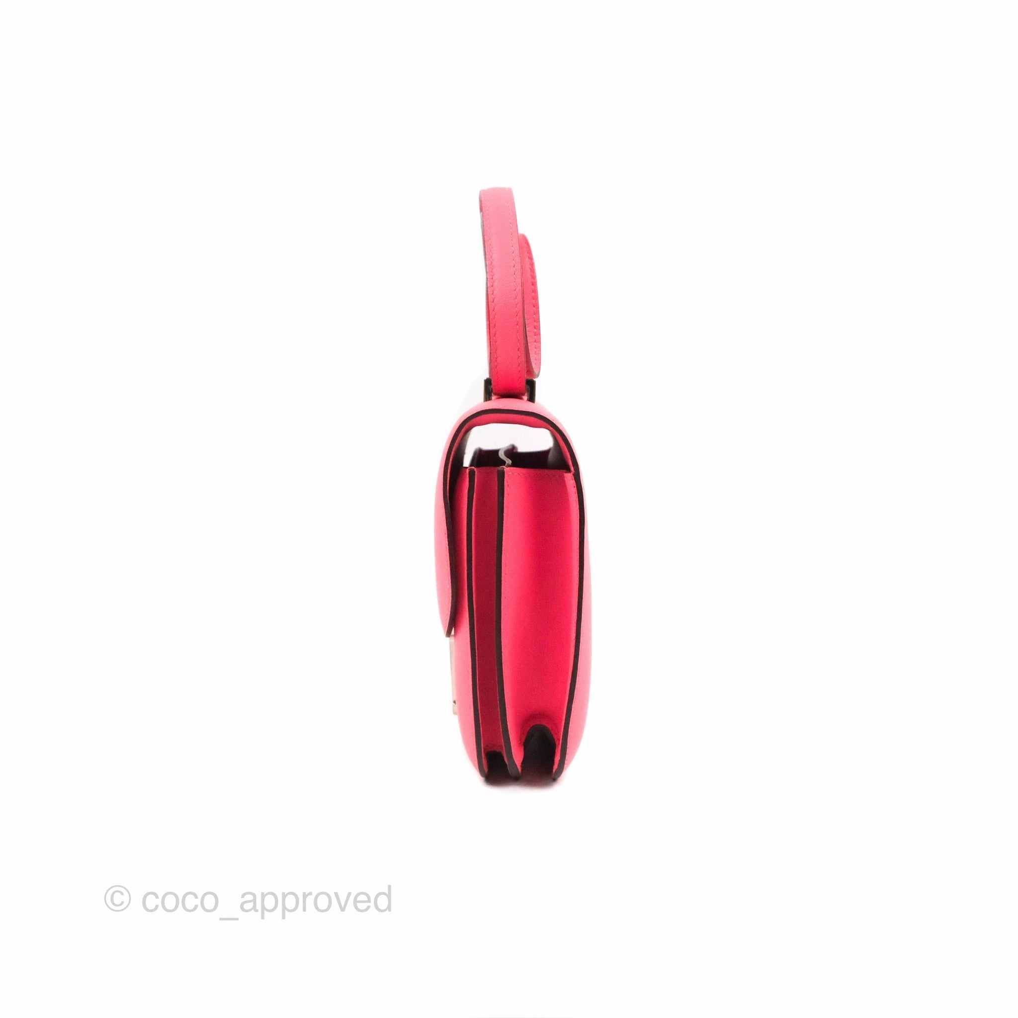 Herms Constance Mini 18cm Rose Azalee Swift Palladium Hardware
