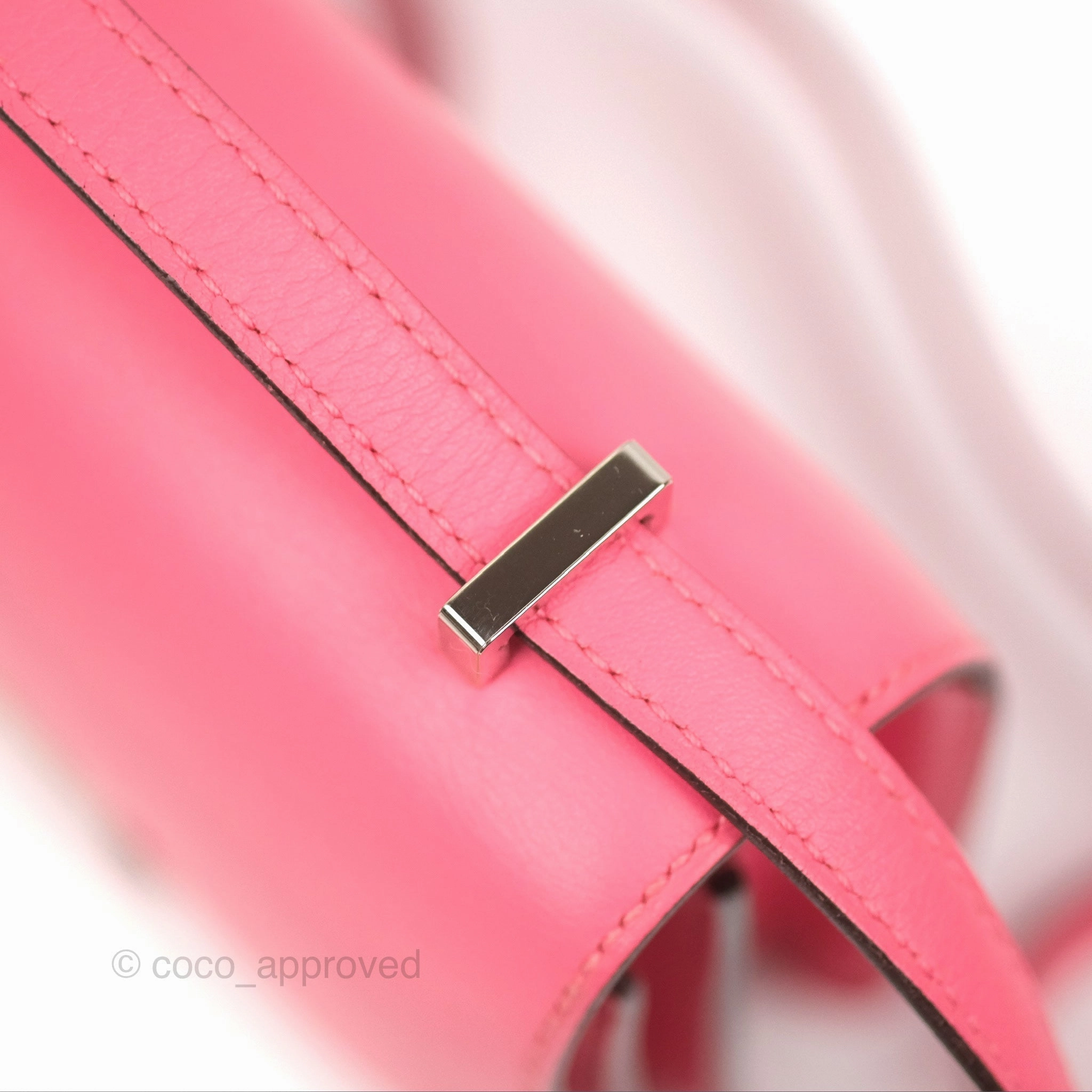Herms Constance Mini 18cm Rose Azalee Swift Palladium Hardware