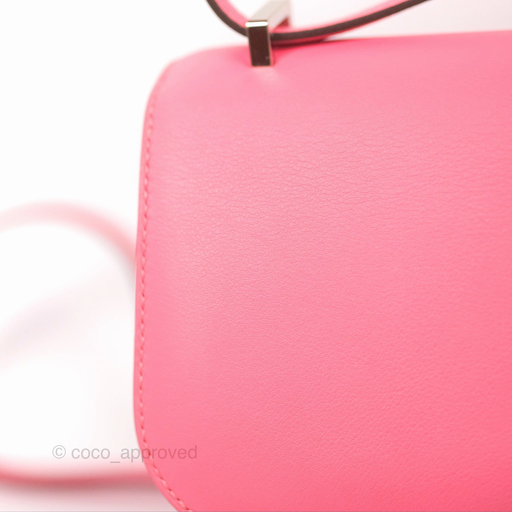 Herms Constance Mini 18cm Rose Azalee Swift Palladium Hardware