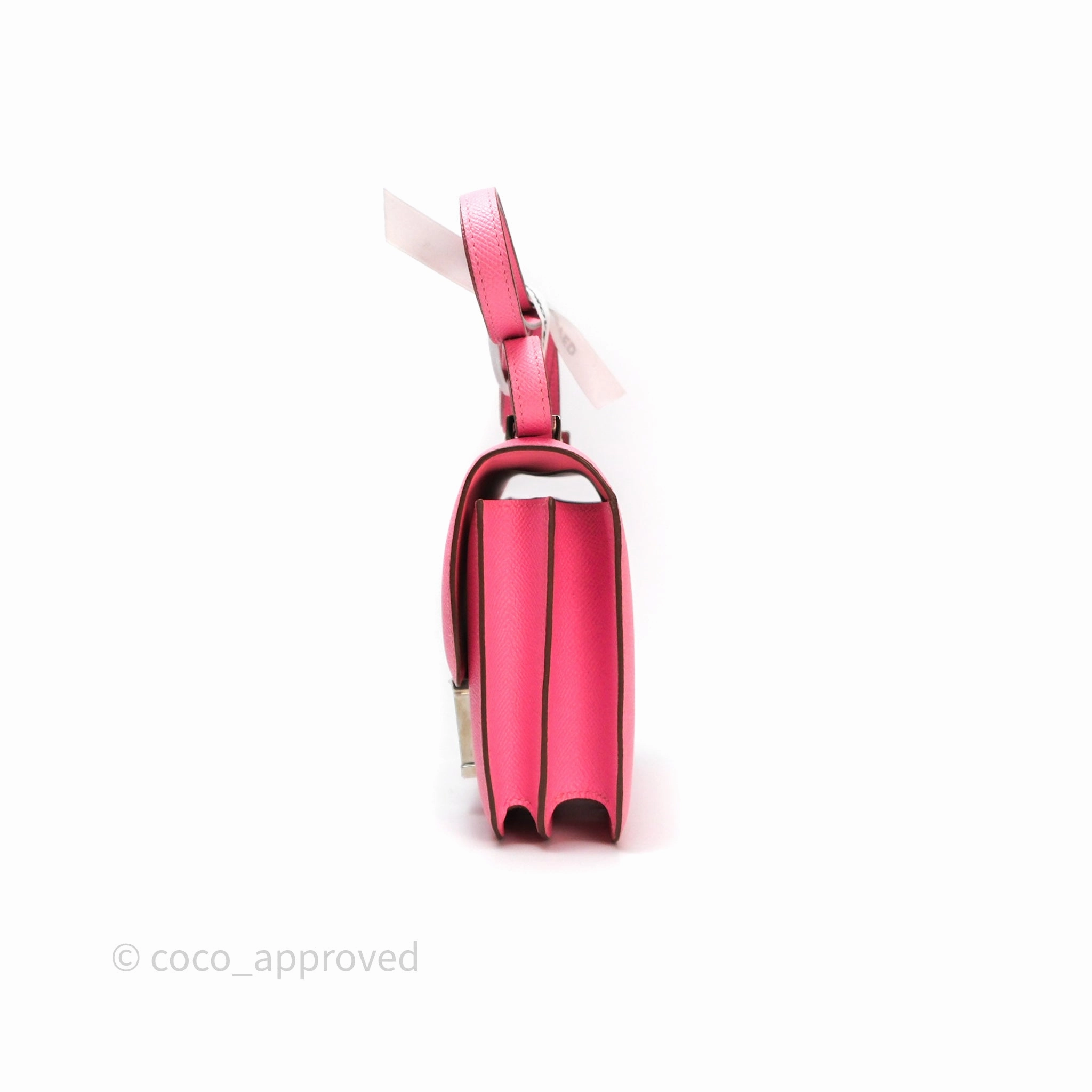 Herms Constance Mini 18cm Rose d'ete Epsom Palladium Hardware