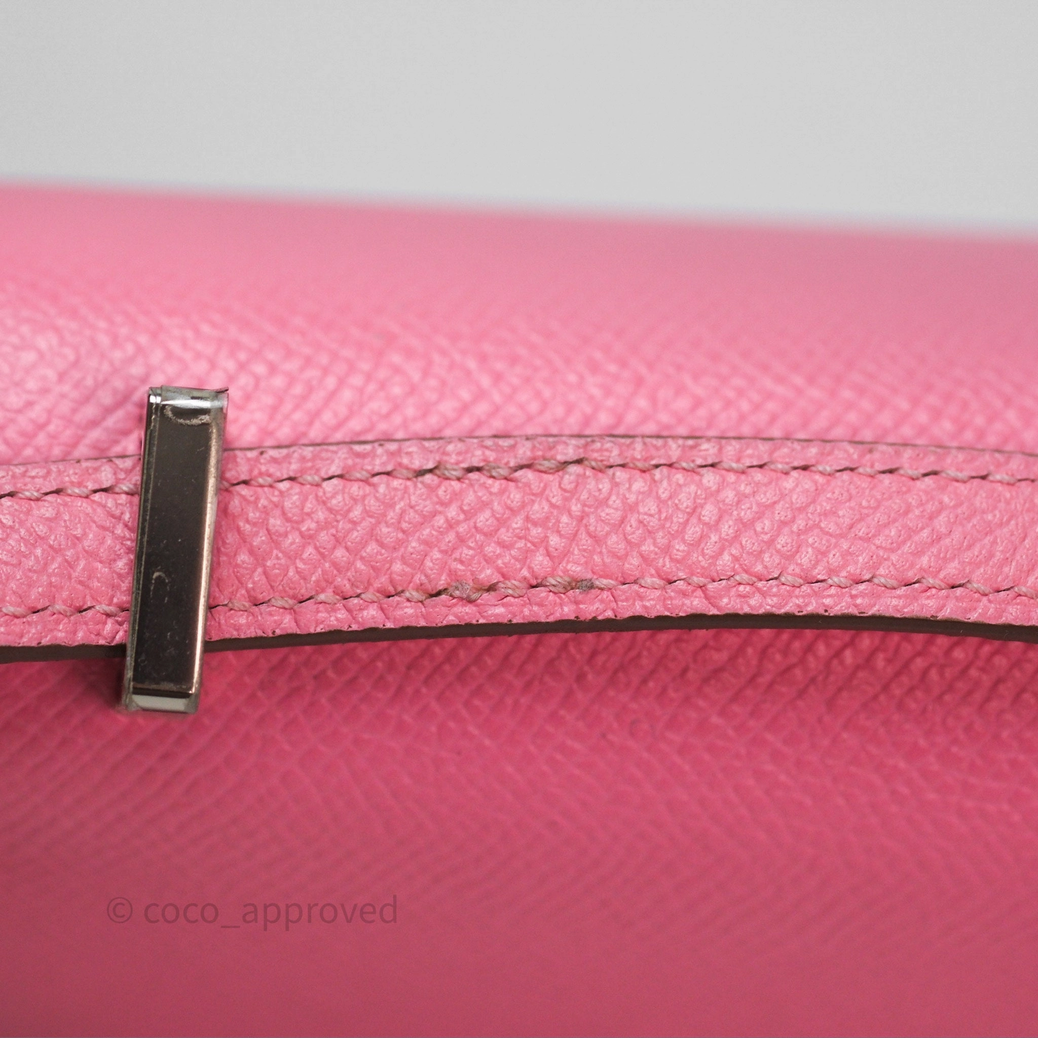 Herms Constance Mini 18cm Rose d'ete Epsom Palladium Hardware