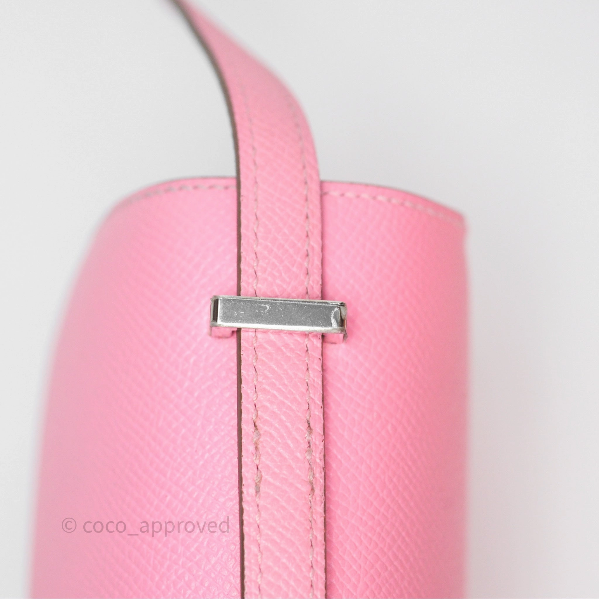 Herms Constance Mini 18cm Rose d'ete Epsom Palladium Hardware