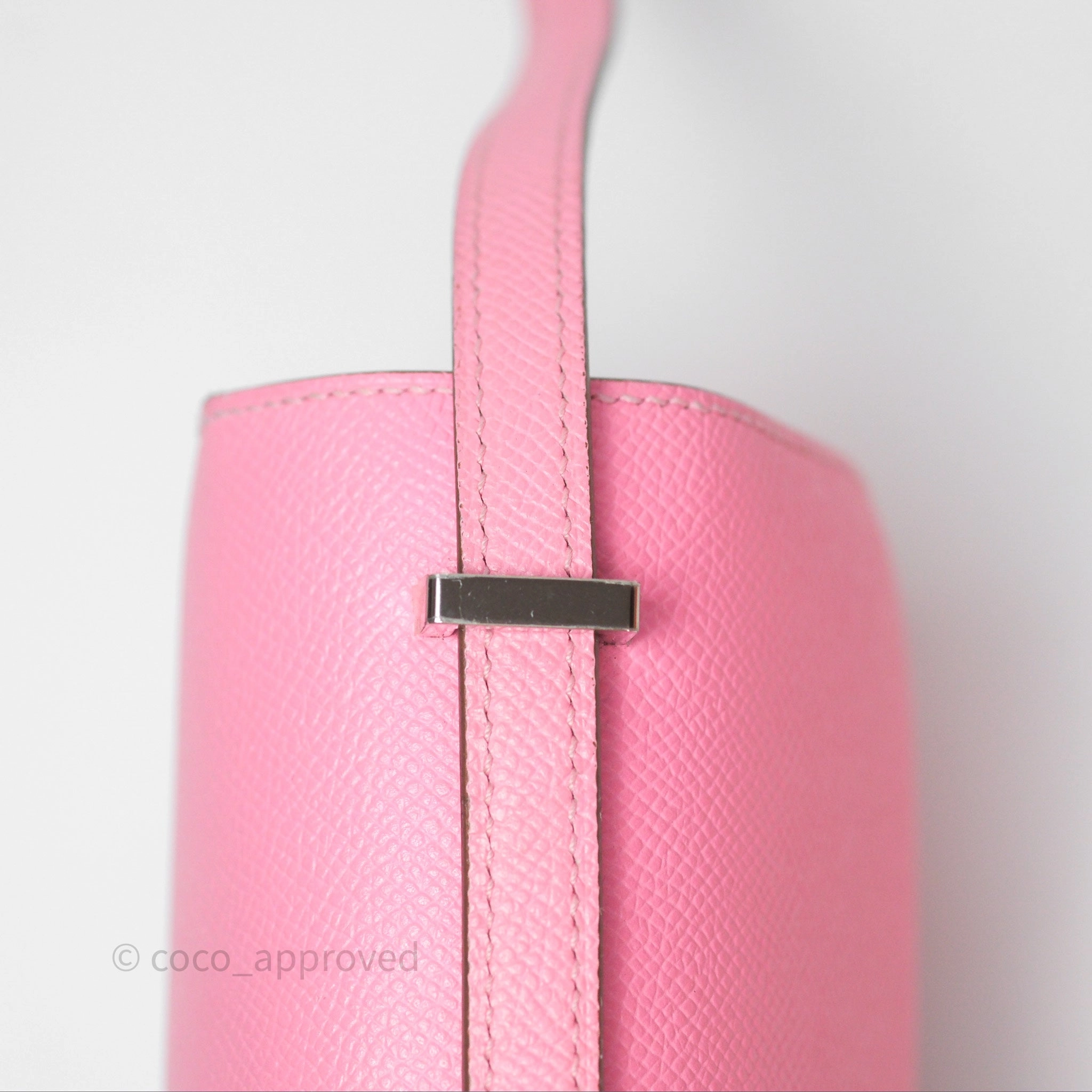 Herms Constance Mini 18cm Rose d'ete Epsom Palladium Hardware