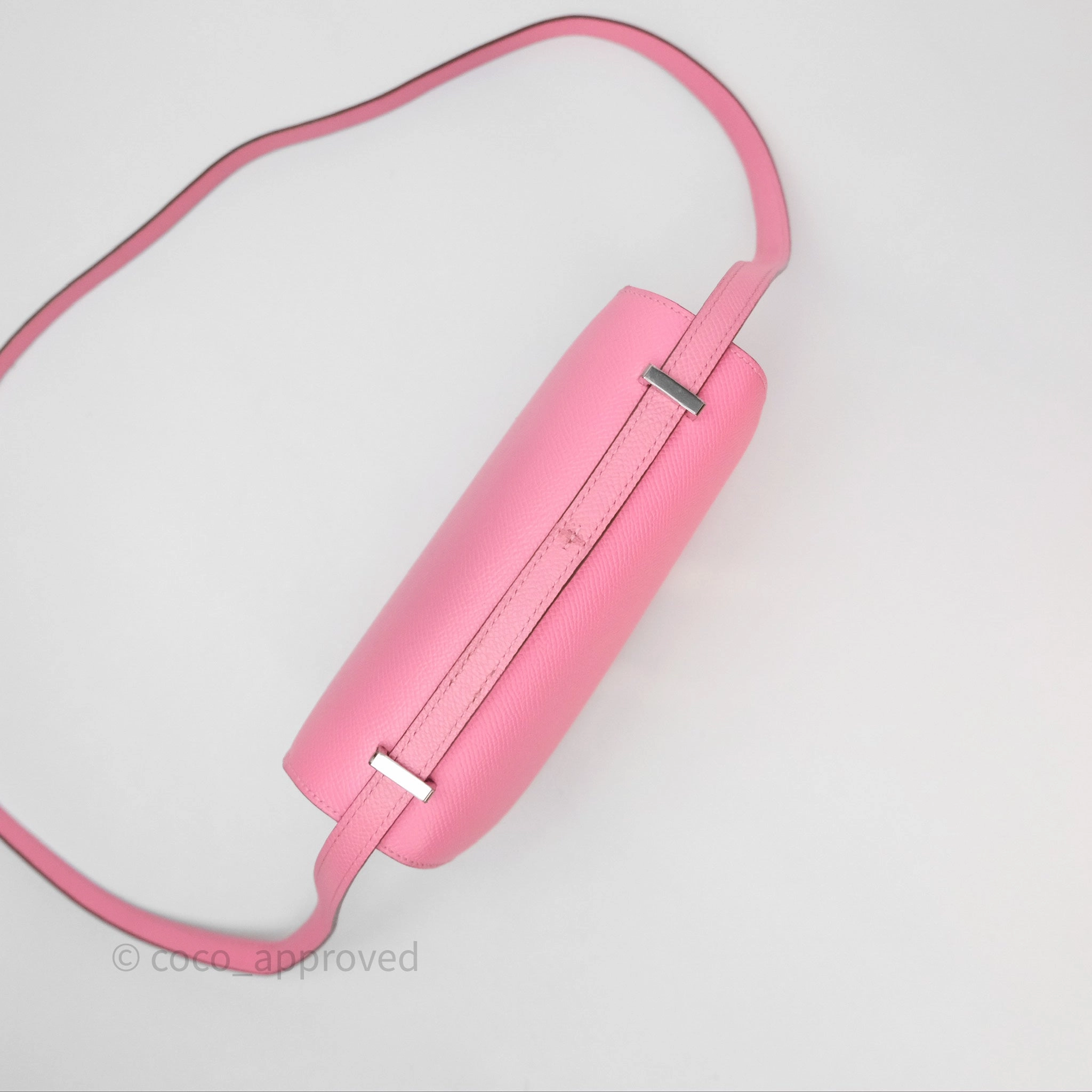 Herms Constance Mini 18cm Rose d'ete Epsom Palladium Hardware