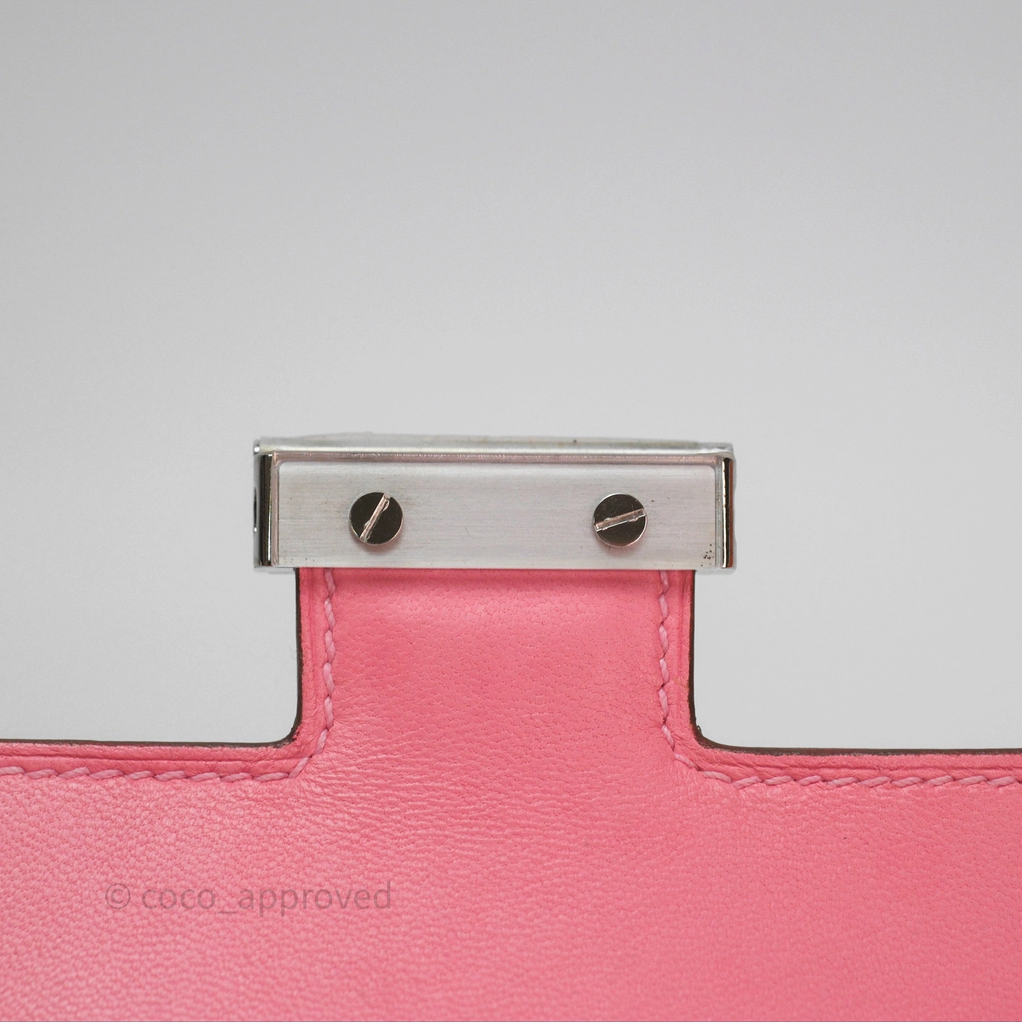 Herms Constance Mini 18cm Rose d'ete Epsom Palladium Hardware