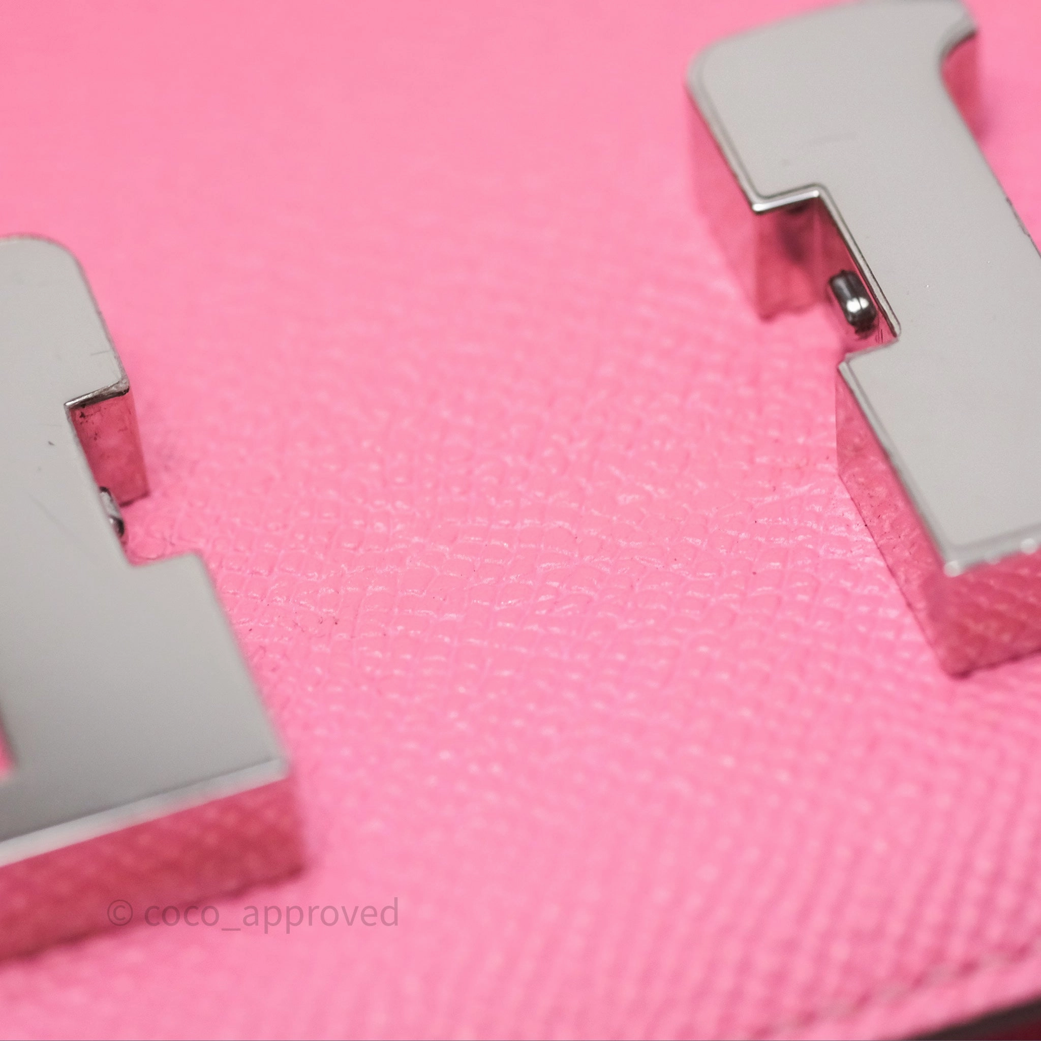 Herms Constance Mini 18cm Rose d'ete Epsom Palladium Hardware