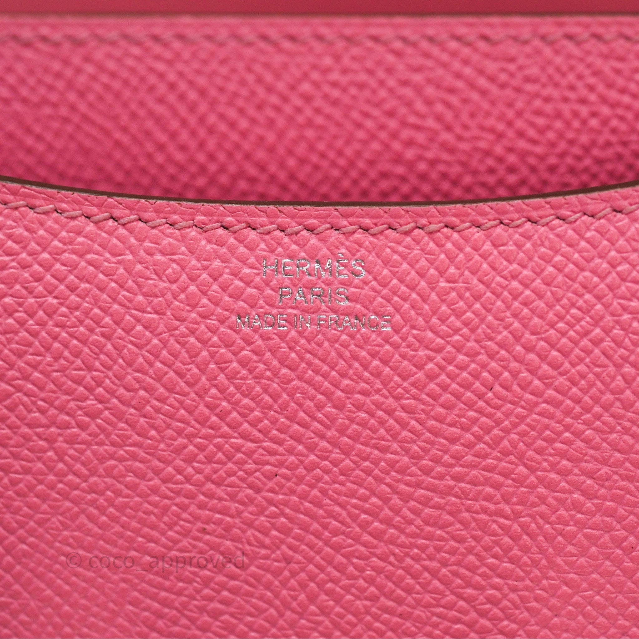 Herms Constance Mini 18cm Rose d'ete Epsom Palladium Hardware