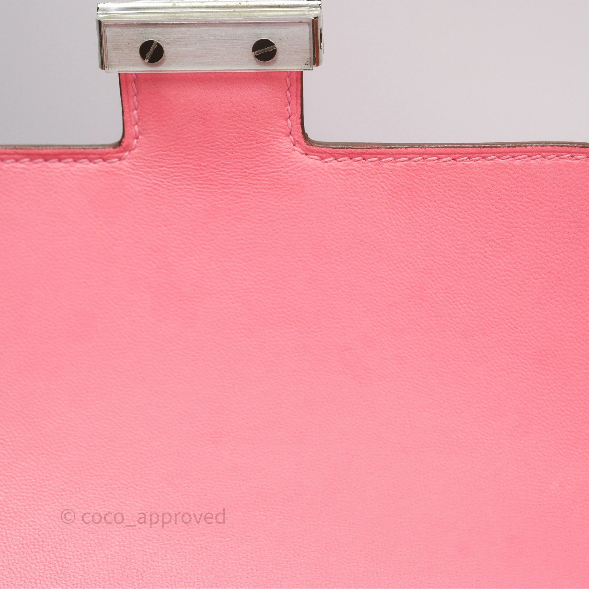 Herms Constance Mini 18cm Rose d'ete Epsom Palladium Hardware