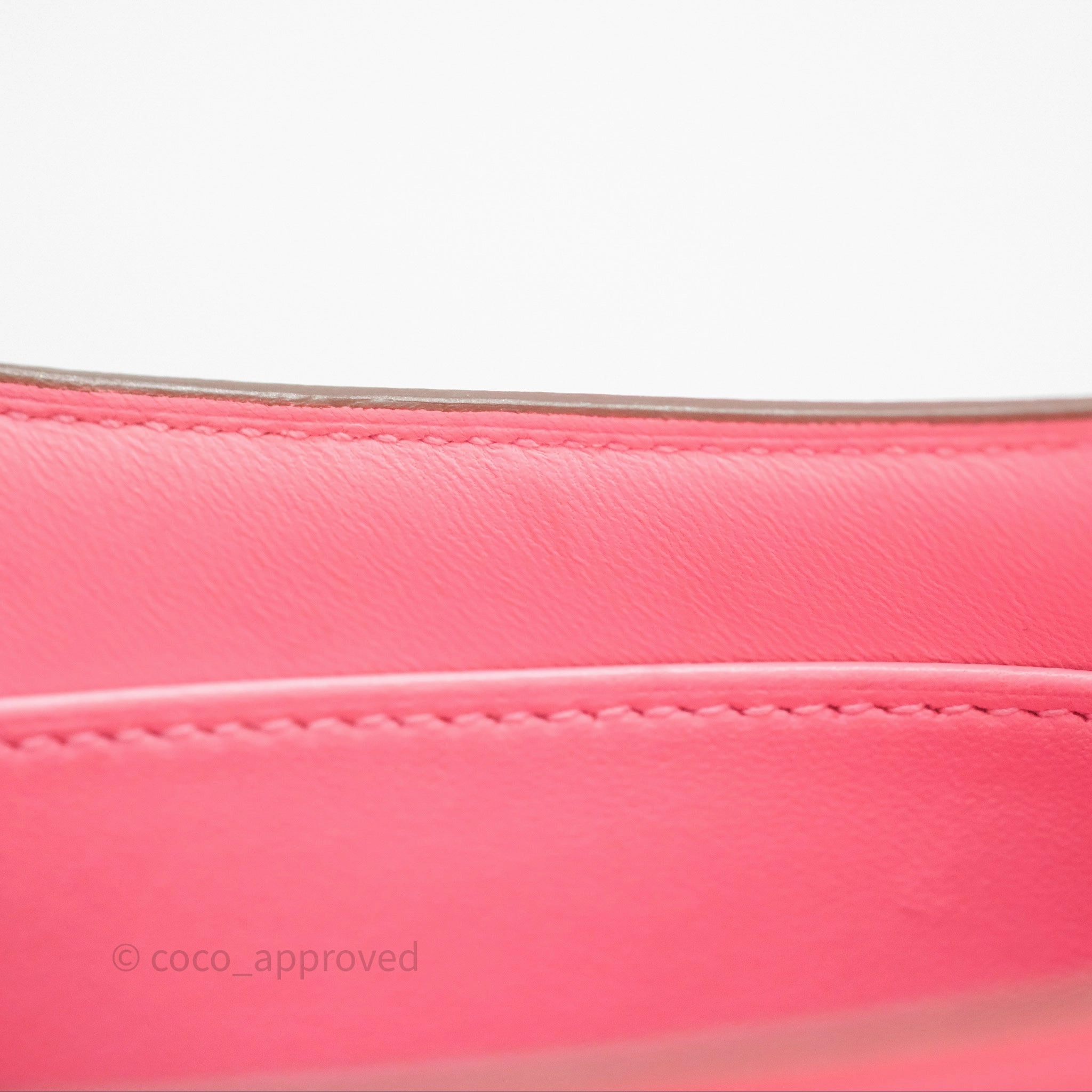 Herms Constance Mini 18cm Rose d'ete Epsom Palladium Hardware