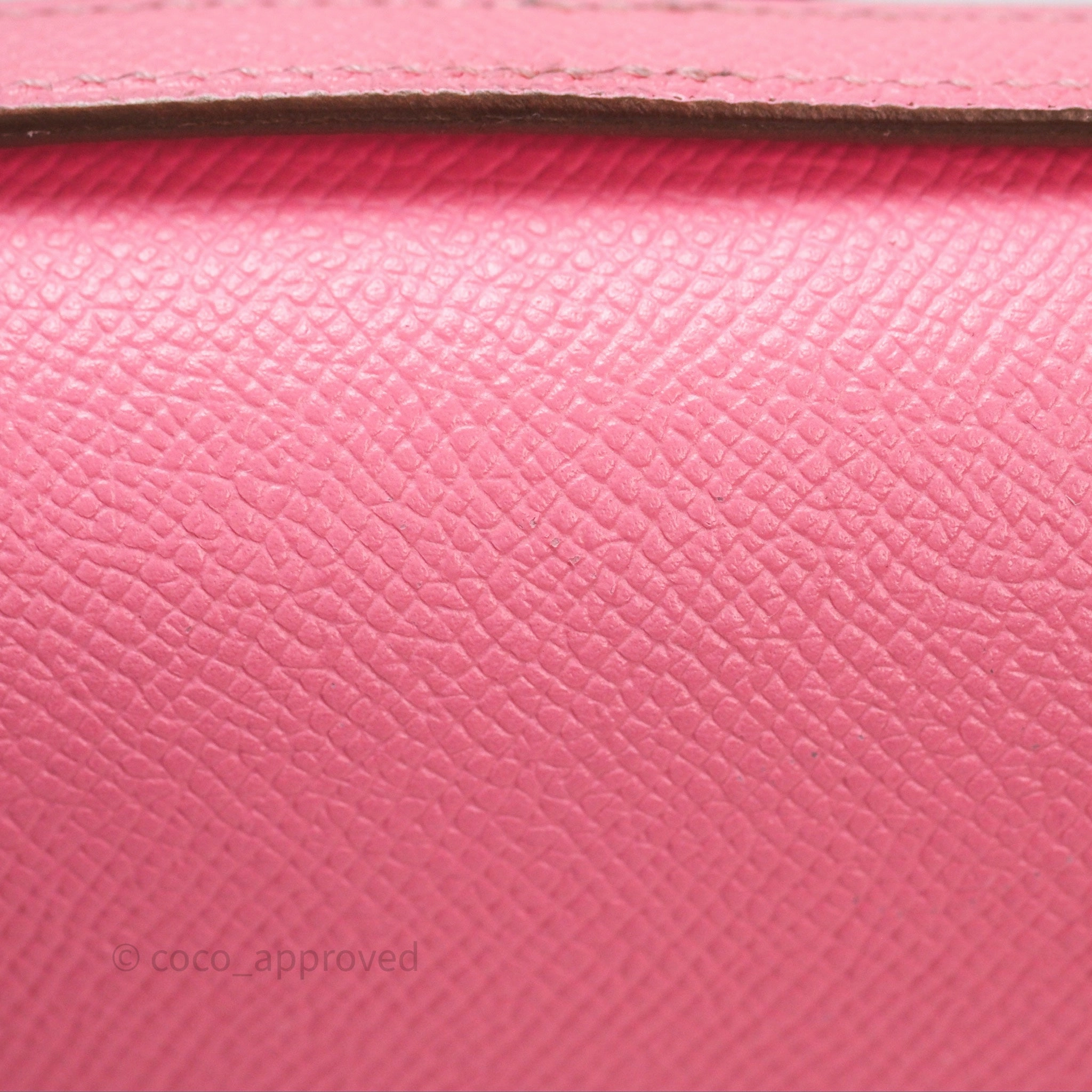 Herms Constance Mini 18cm Rose d'ete Epsom Palladium Hardware