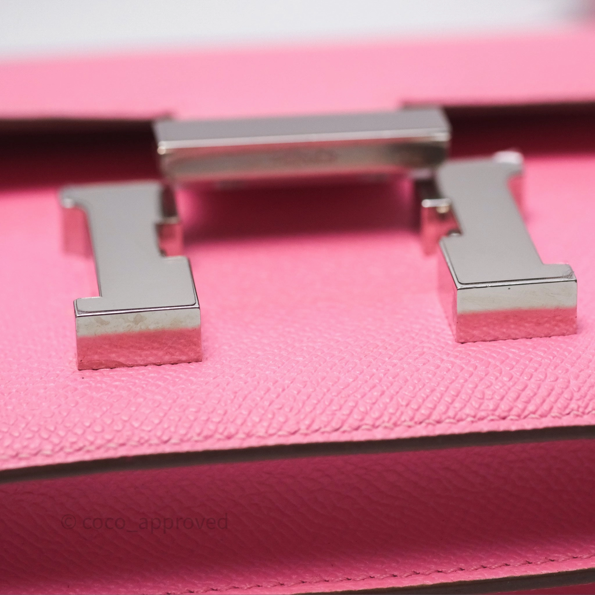 Herms Constance Mini 18cm Rose d'ete Epsom Palladium Hardware