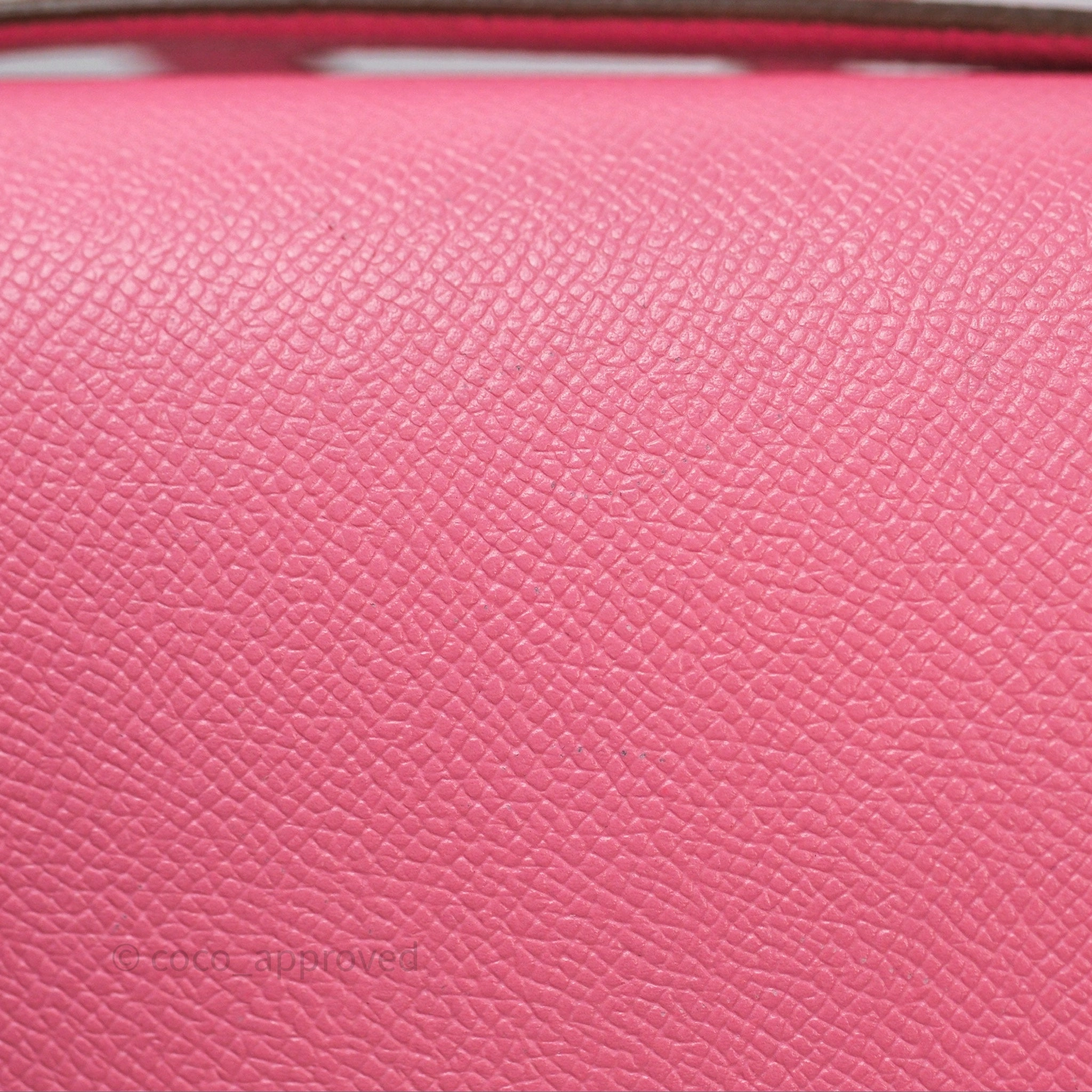 Herms Constance Mini 18cm Rose d'ete Epsom Palladium Hardware
