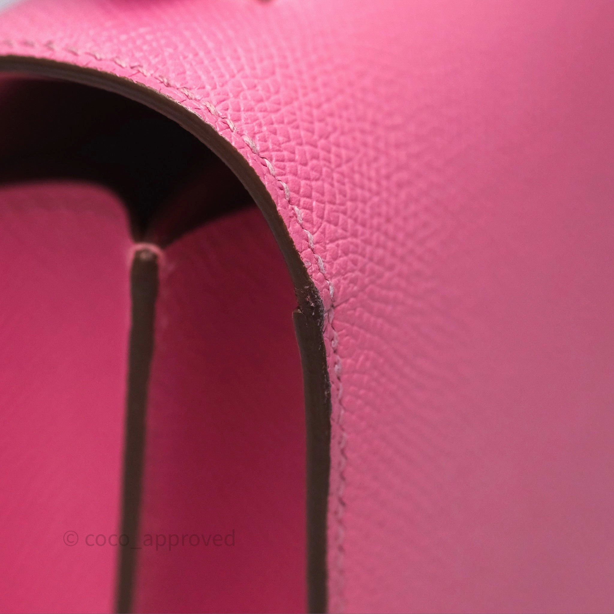 Herms Constance Mini 18cm Rose d'ete Epsom Palladium Hardware