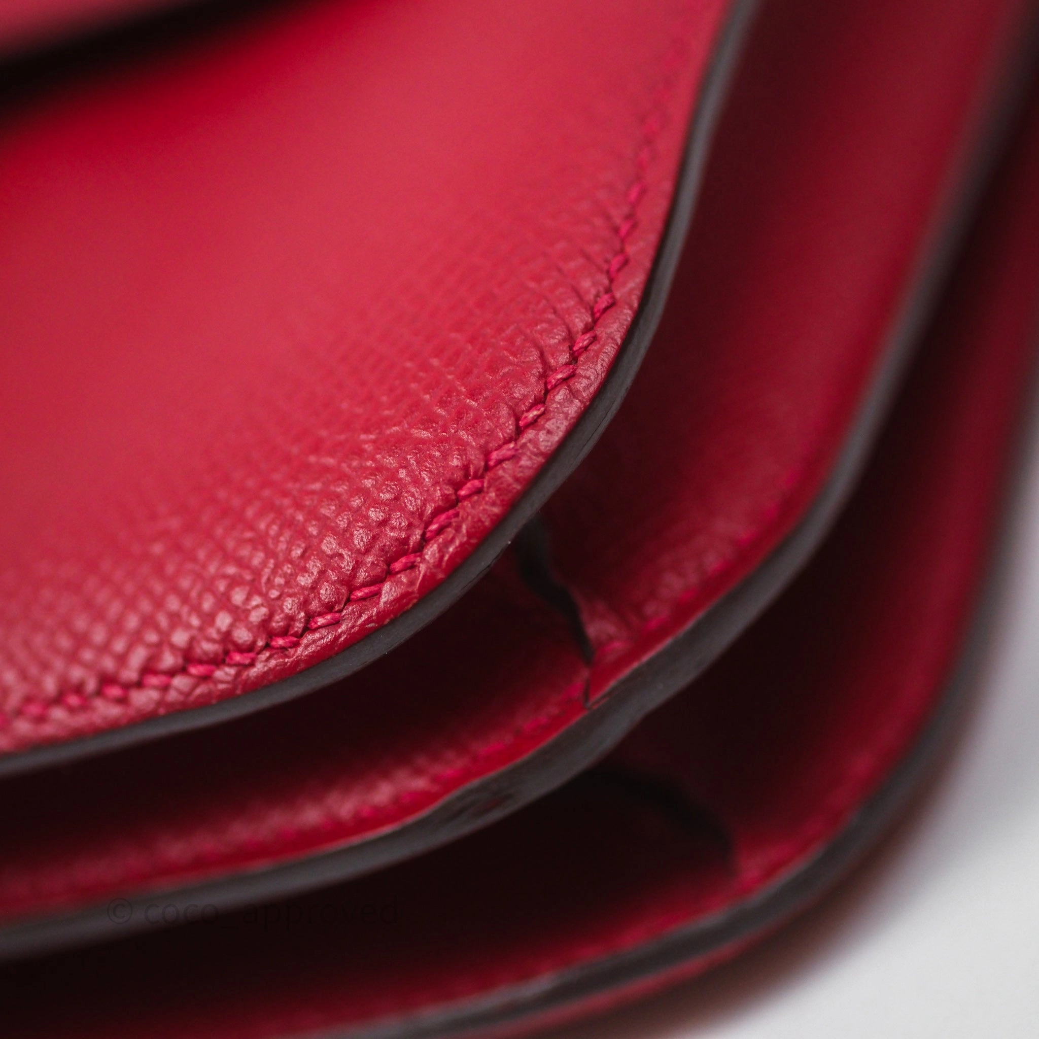 Herms Constance Mini 18cm Rouge Casque Epsom Gold Hardware